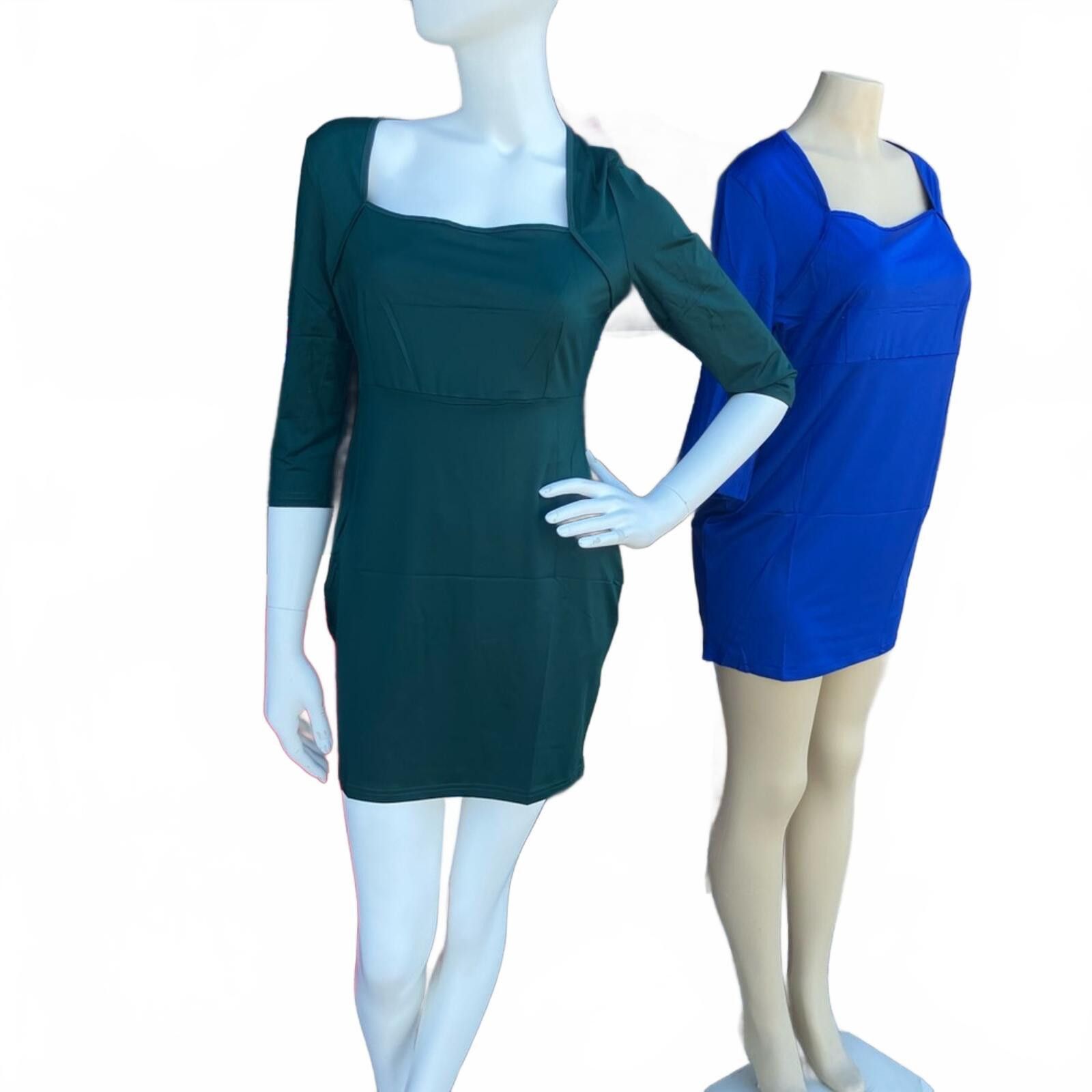 Other NIB Square-Neck Mini Dress in Deep Green by MARRY UP Size M / US 6-8 / IT 42-44 - 1 Thumbnail