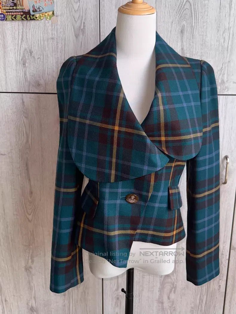 Vivienne Westwood Vivienne Westwood Blue-green heart-collar suit, pure wool Size L / US 10 / IT 46 - 2 Thumbnail