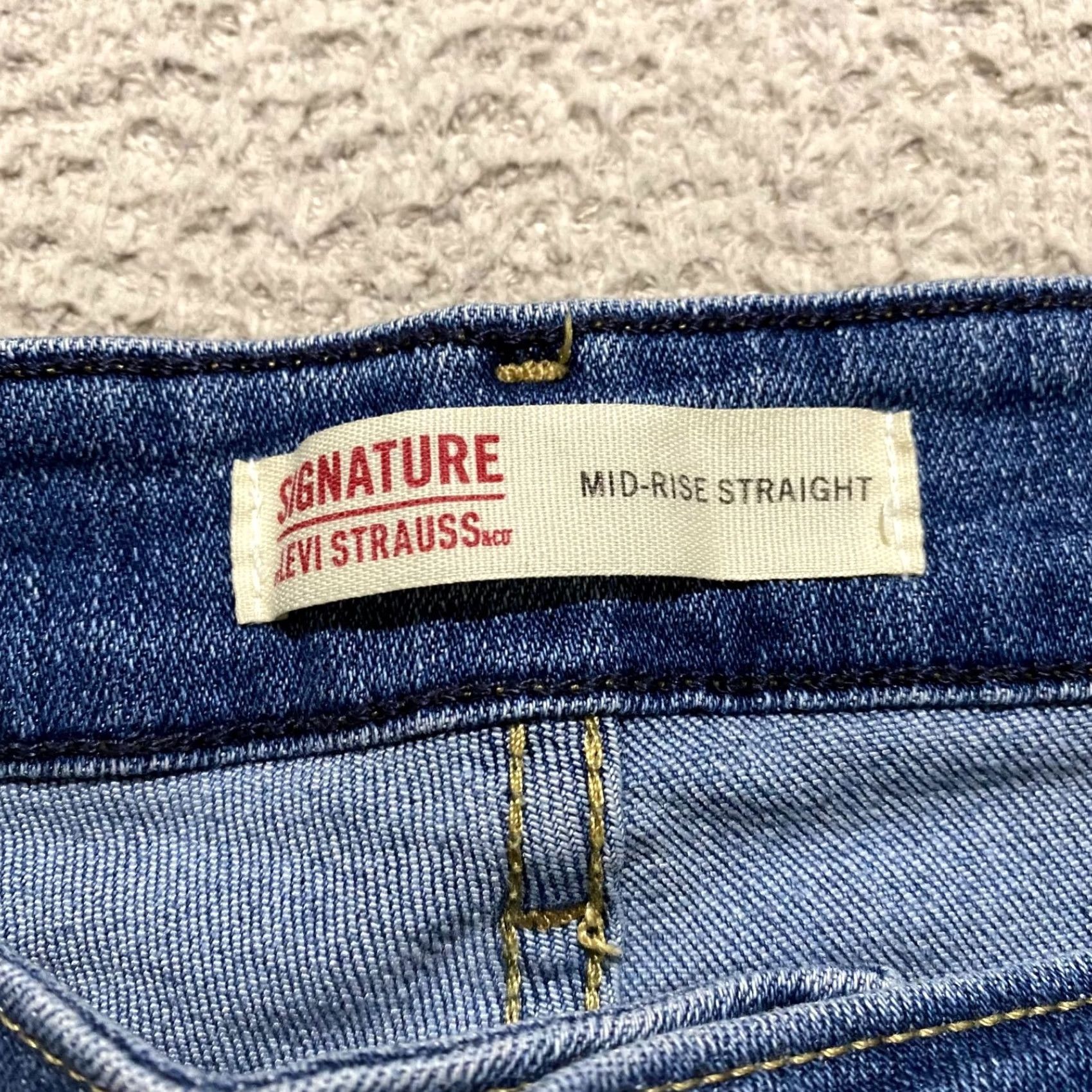 Levi's Levi's Signature Jeans Blue Denim Medium Wash 16 Regular 5-Pocket Straight Mid Rise Womens Jeans Size 38" / US 16 / IT 52 - 3 Thumbnail