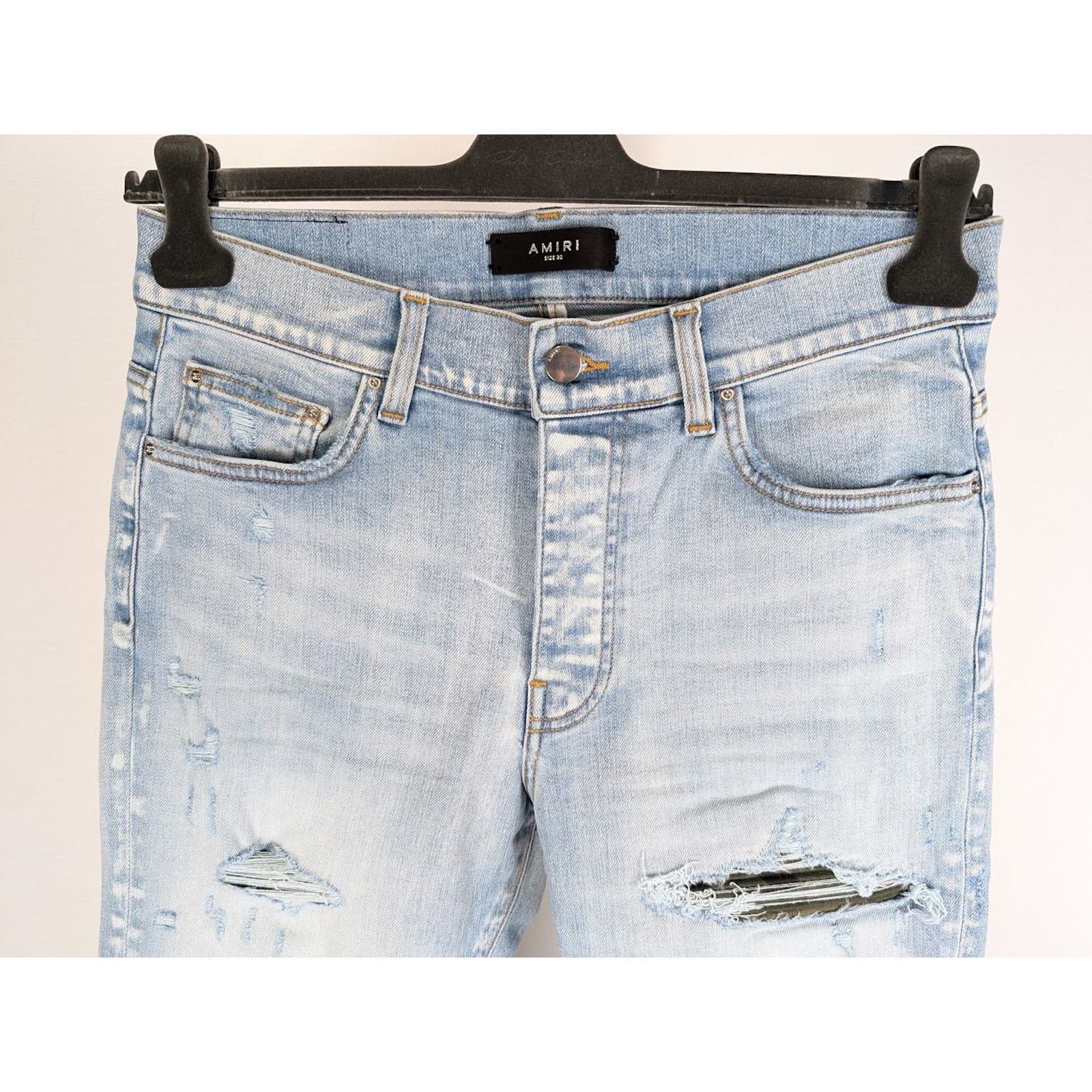 Amiri o1rshd1 MX1 Camo Jeans in Light Indigo Size US 33 - 11 Thumbnail