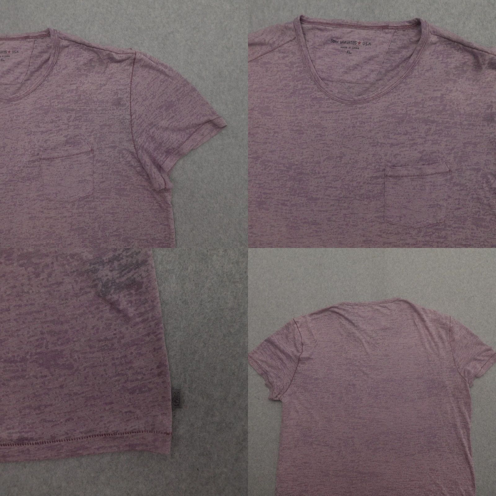 John Varvatos John Varvatos T-Shirt Mens XL Red V-Neck Short Sleeve Burnout 23X28 Size US XL / EU 56 / 4 - 8 Thumbnail