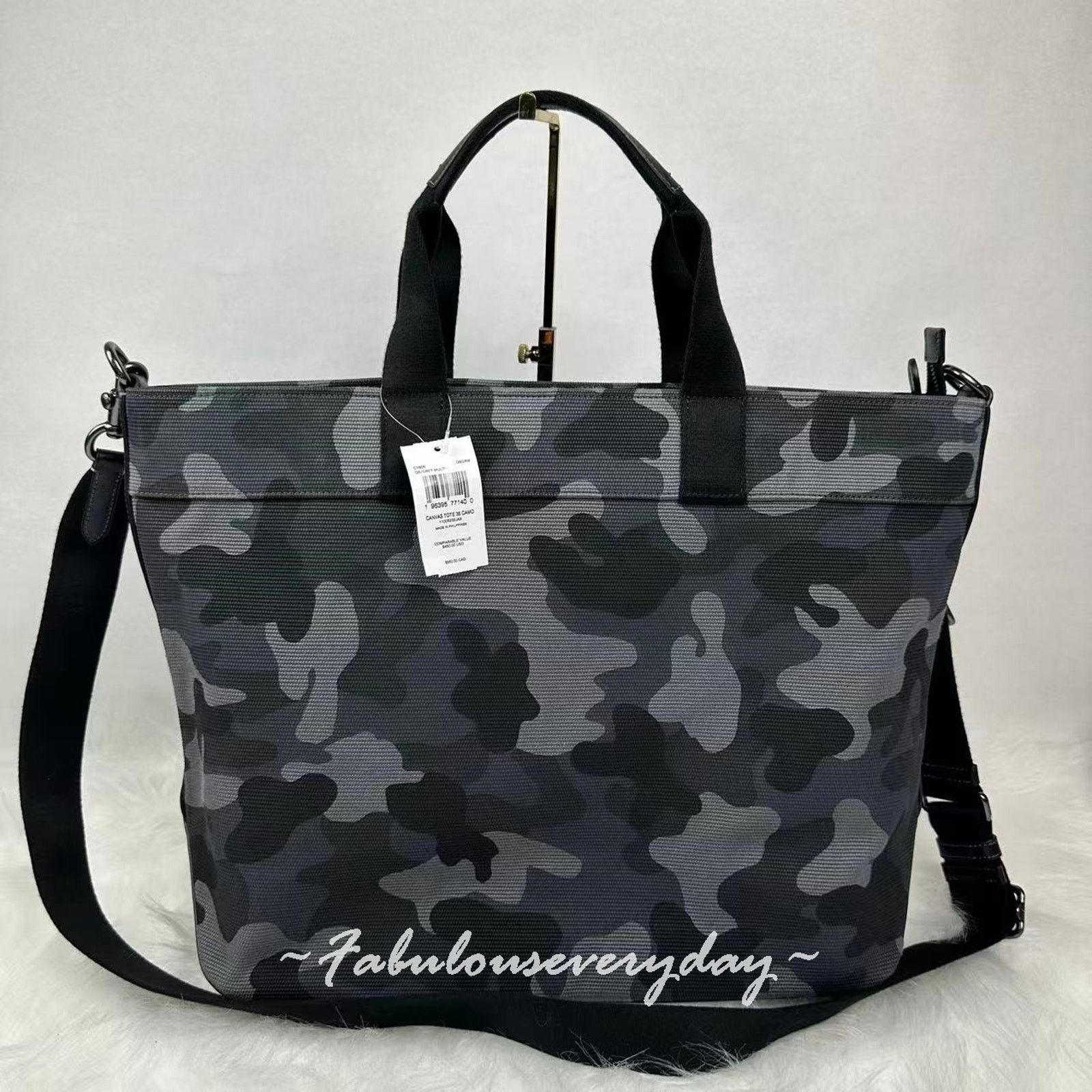 Coach Coach Tote 38 Crossbody Bag Camo Print In Canvas/Grey NWT Size ONE SIZE - 3 Thumbnail