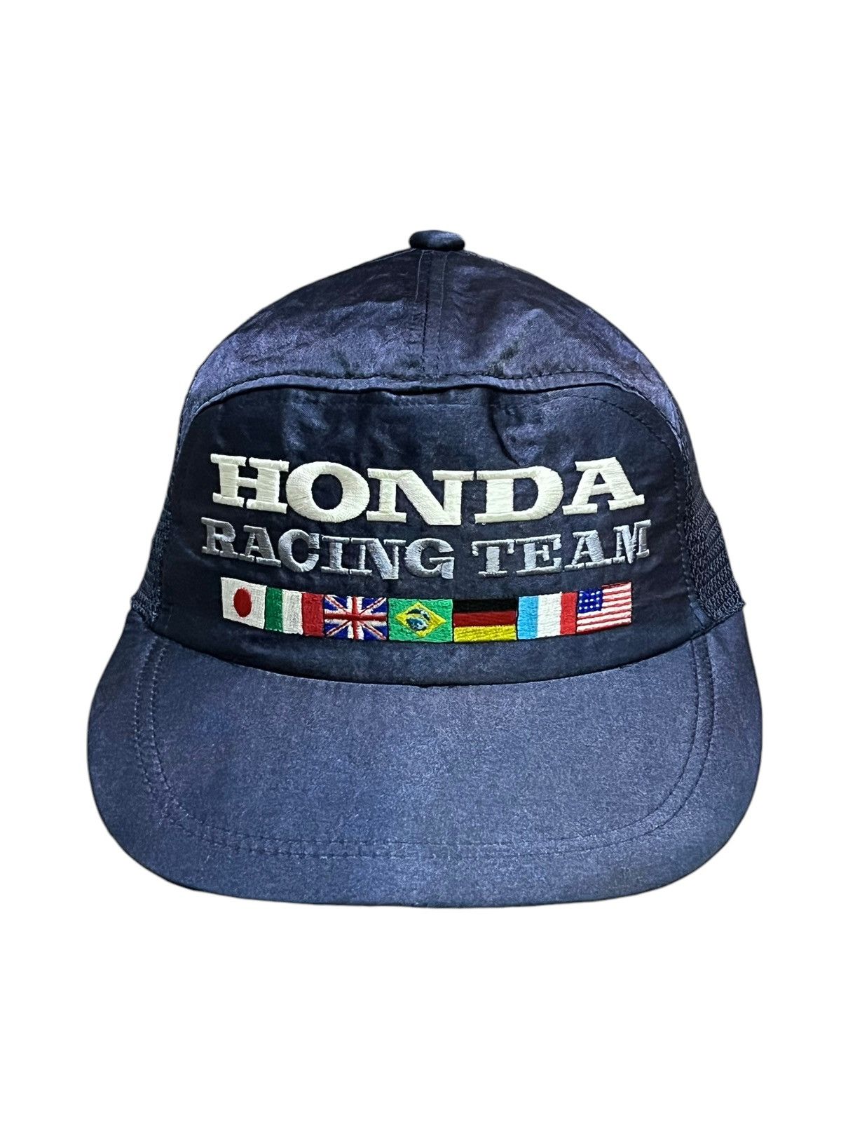 Honda 🏁VINTAGE 80’s HONDA RACING TEAM Strapback Trucker Hat Size ONE SIZE - 4 Thumbnail