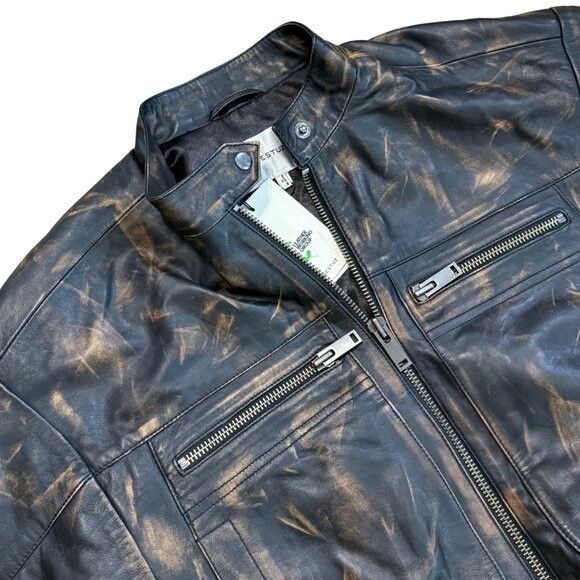 Gestuz GESTUZ Lineragz Lamb Leather Jacket Black Brown $1469 N Size XS / US 0-2 / IT 36-38 - 5 Thumbnail