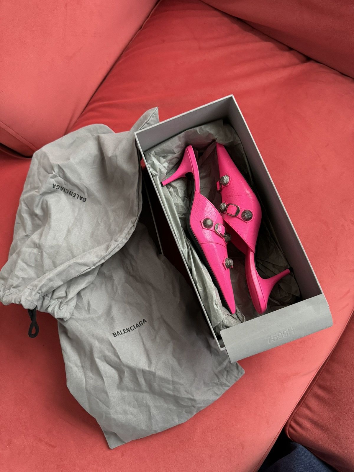 Balenciaga Balenciaga pink Cagole mules, size 38 It Size US 8 / IT 38 - 2 Thumbnail