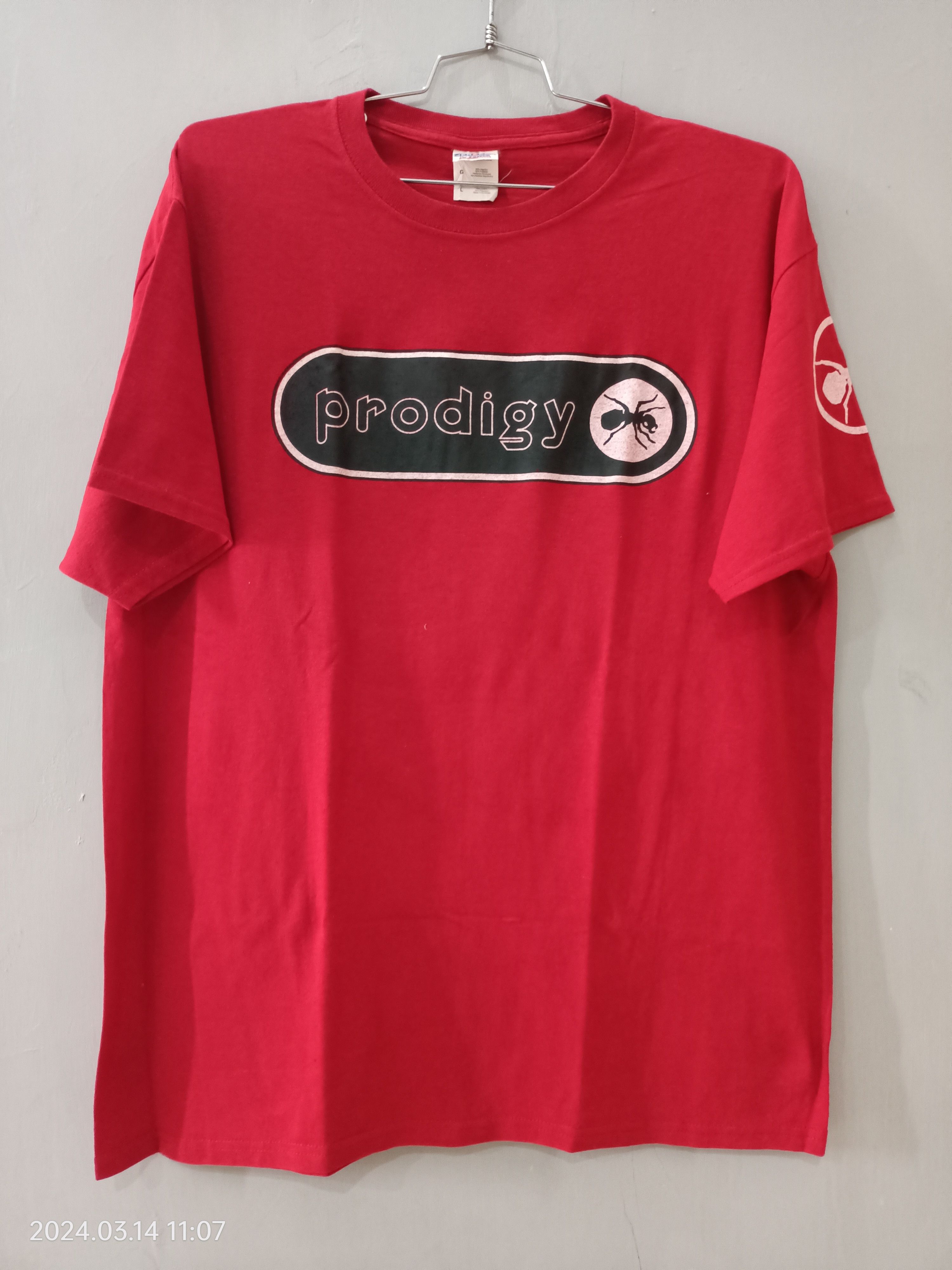 image of Band Tees x Rock T Shirt The Prodigy in Red, Men's (Size Large)