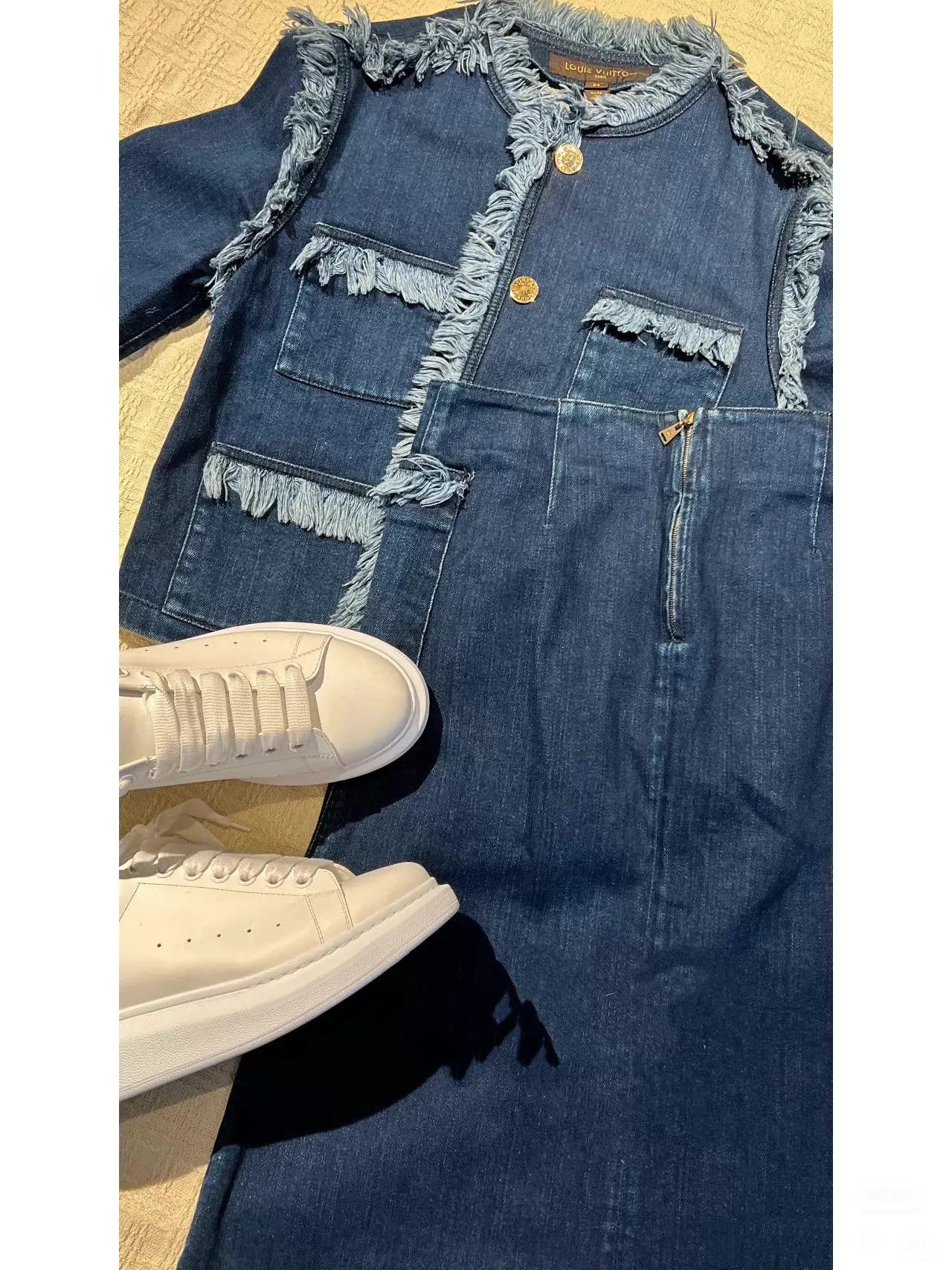 Louis Vuitton LV Denim Jacket & Skirt Set Women's 34 Worn 3x Size XS / US 0-2 / IT 36-38 - 9 Thumbnail