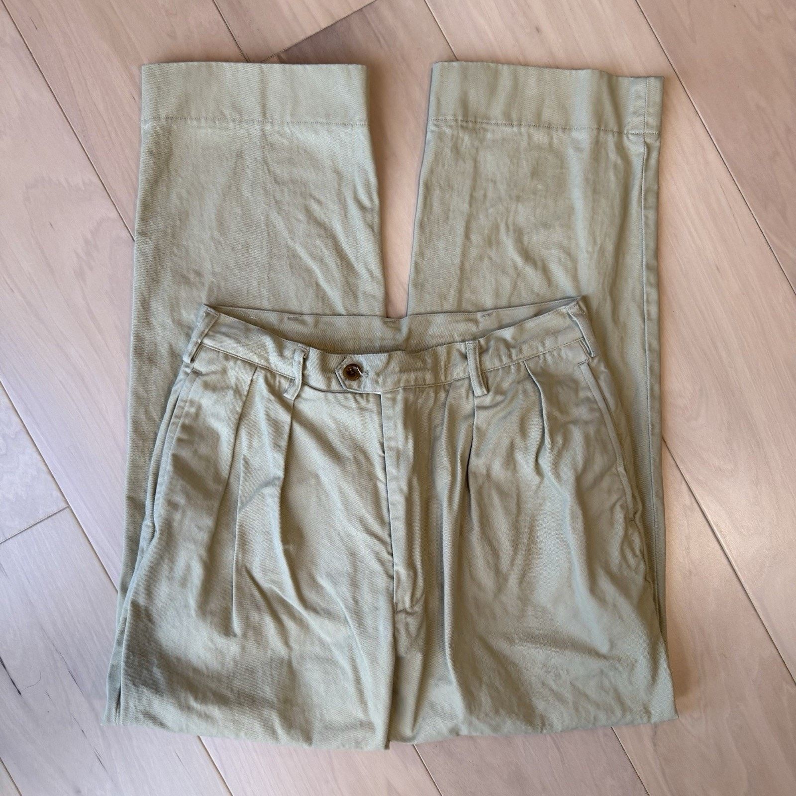 Other Non Stock Pleated Pants Khaki Military Minimalist New York Size US 29 - 2 Thumbnail