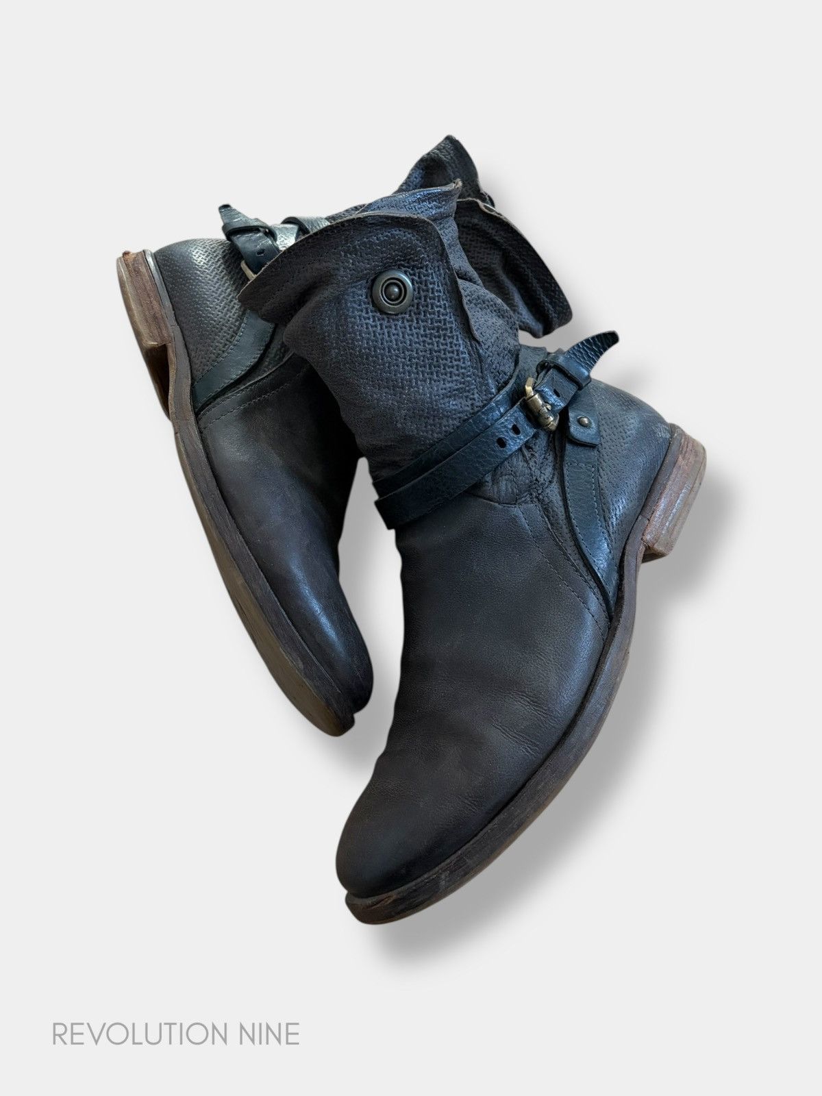A.S.98 A.S 98 dark grey bandage belt boots Size US 7.5 / EU 40-41 - 1 Thumbnail