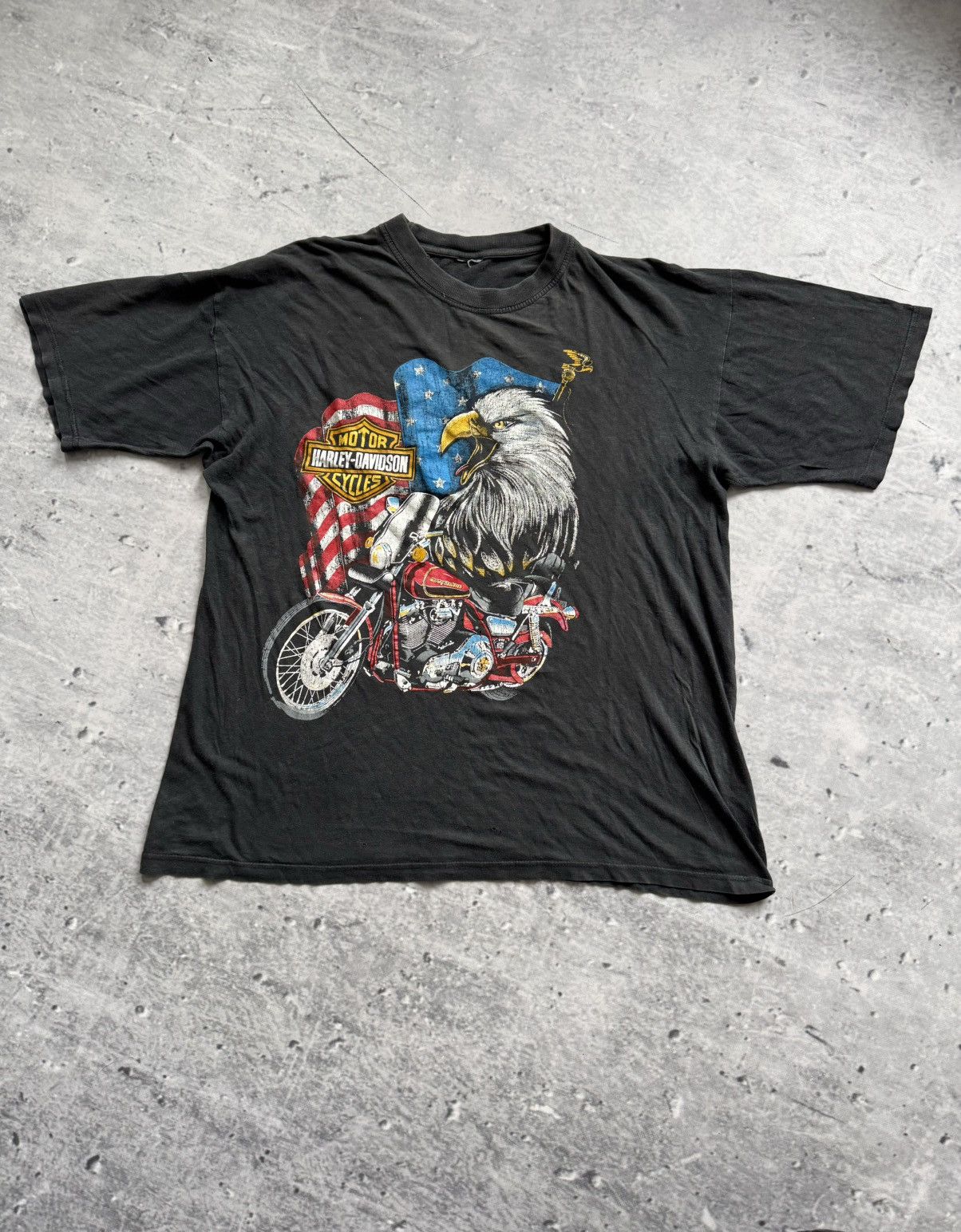 Harley Davidson × Vintage 🏁FADED Retro 00s tee Harley-Davidson black size L Size US L / EU 52-54 / 3 - 1 Thumbnail