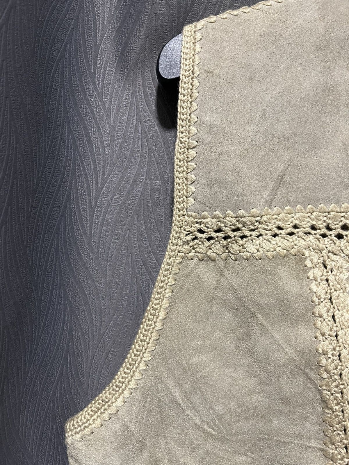 Genuine Leather × Leather × Vintage Vintage knitted leather Vest Size US M / EU 48-50 / 2 - 5 Thumbnail