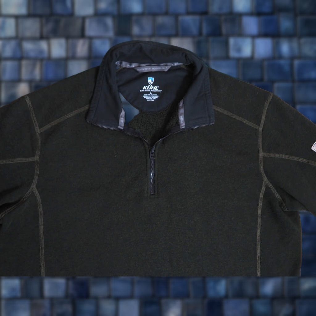 Olive Kuhl Exterior Hiking Fleece Jacket 1/4 Zip Logo Olive Green Mens L Outdoor Casual Athletic? Size US L / EU 52-54 / 3 - 1 Thumbnail