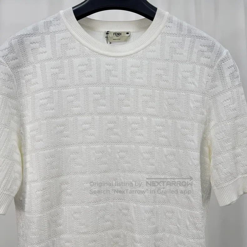 Fendi Fendi Full Print Openwork Monogram Knit Short Sleeve Size XS / US 0-2 / IT 36-38 - 3 Thumbnail