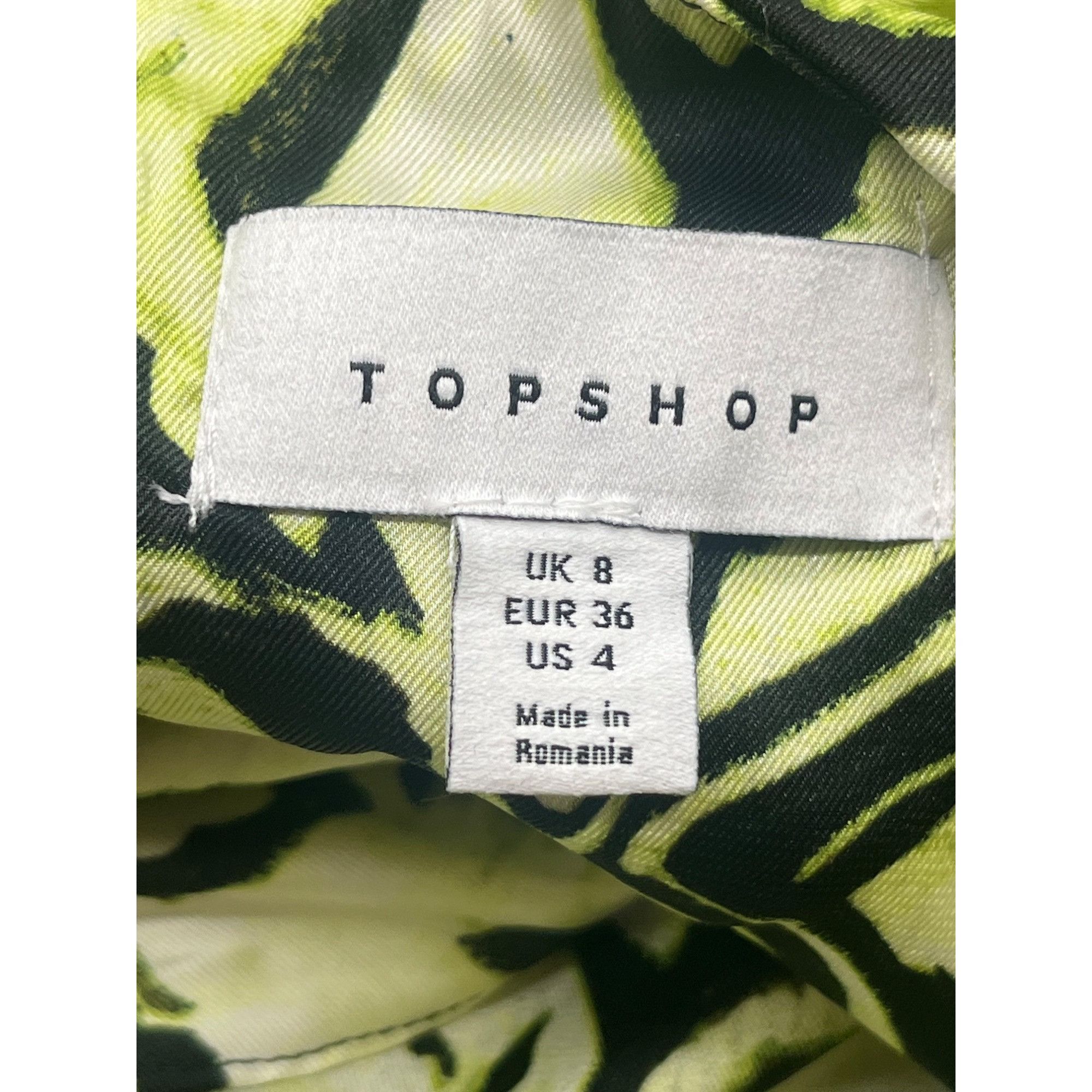Topshop Topshop Ruched Long Sleeve Shirred Swirl Animal Print Top In Size S / US 4 / IT 40 - 8 Thumbnail