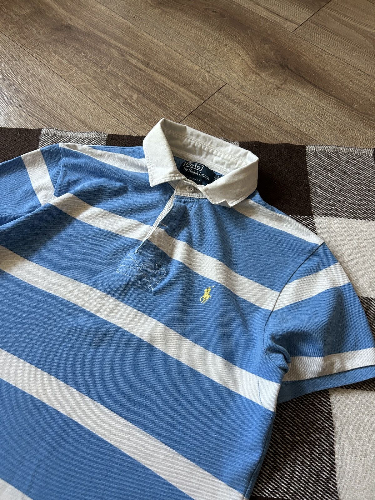 Polo Ralph Lauren × Vintage Vintage Polo Ralph Lauren mens striped polo shirt Size US M / EU 48-50 / 2 - 2 Thumbnail