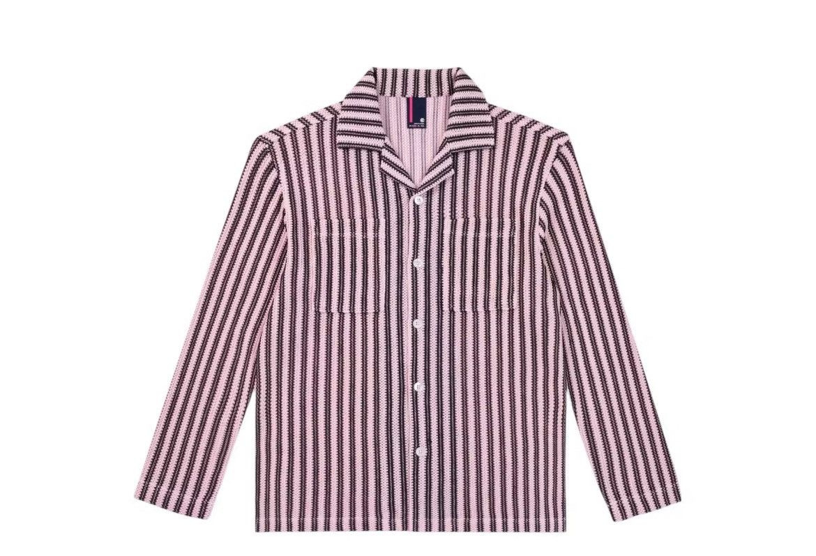 Eric Emanuel Eric Emanuel pink w black stripes knit button up shirt Size US L / EU 52-54 / 3 - 1 Thumbnail