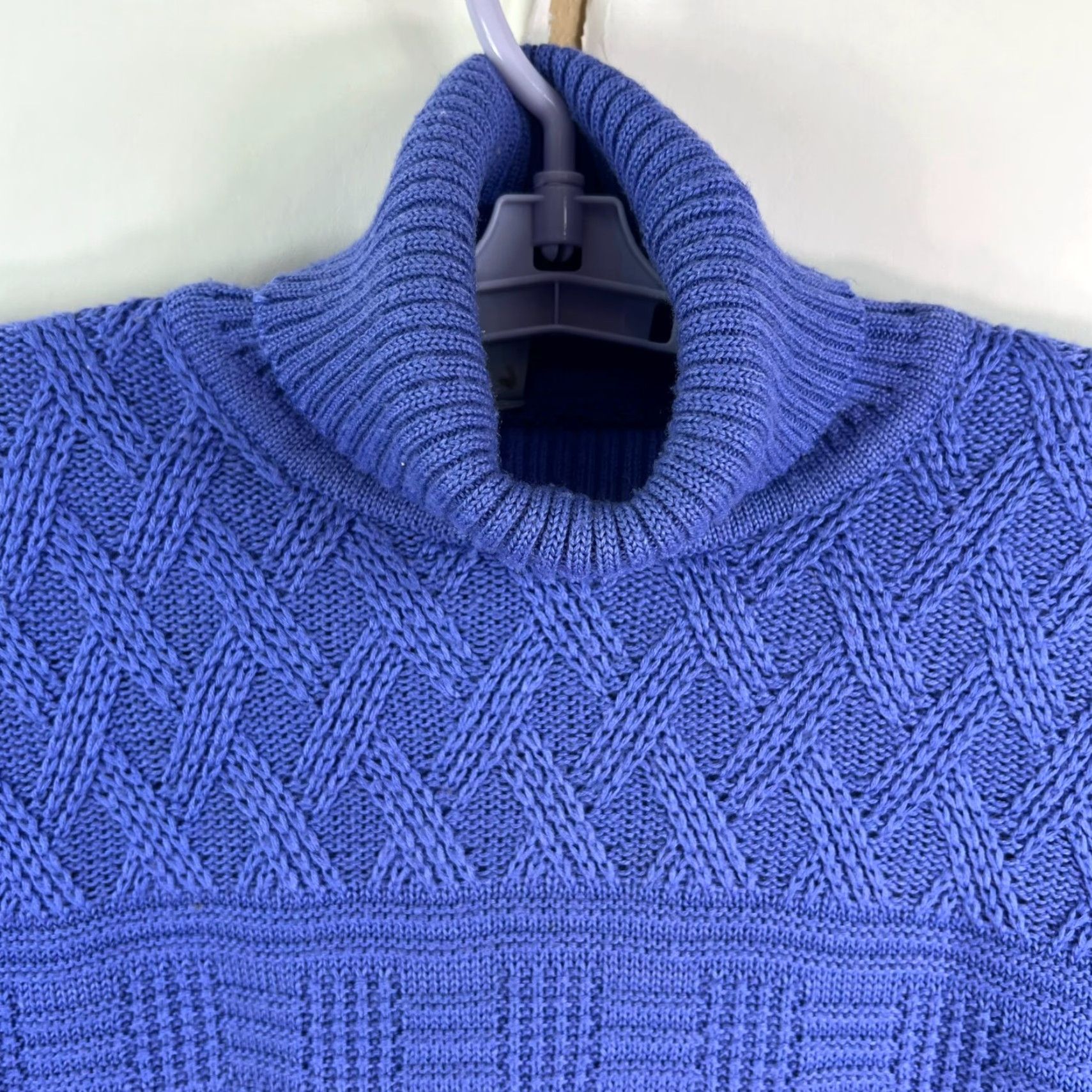 Vintage VINTAGE Meister Wool Blend Turtleneck Cable Knit Sweater Men Size S Blue 80s Autumn Winter Male Pullover Size US S / EU 44-46 / 1 - 3 Thumbnail