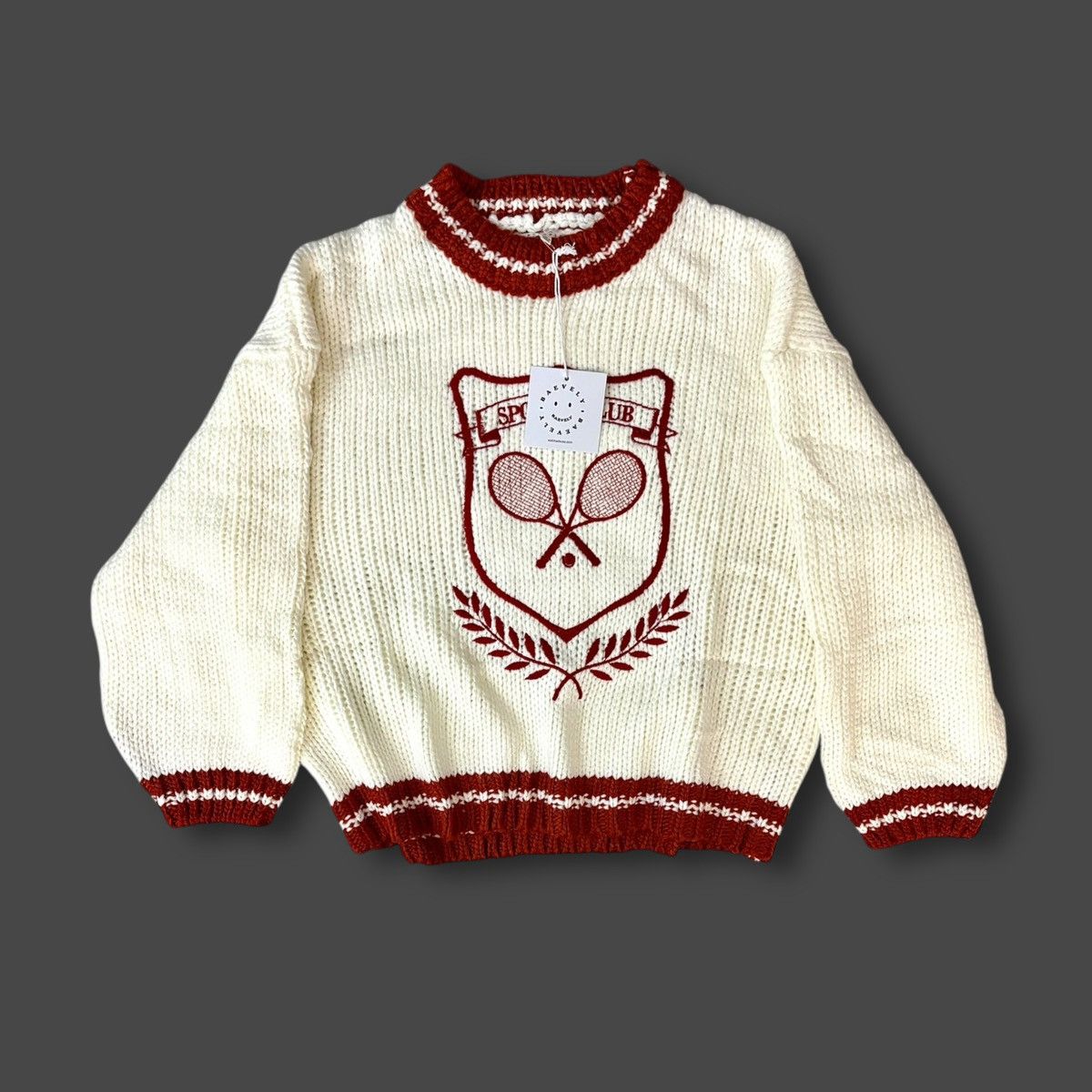 Other BaeVely Women’s Cream Rust Knit Tennis Sweater Sz L Size L / US 10 / IT 46 - 5 Thumbnail