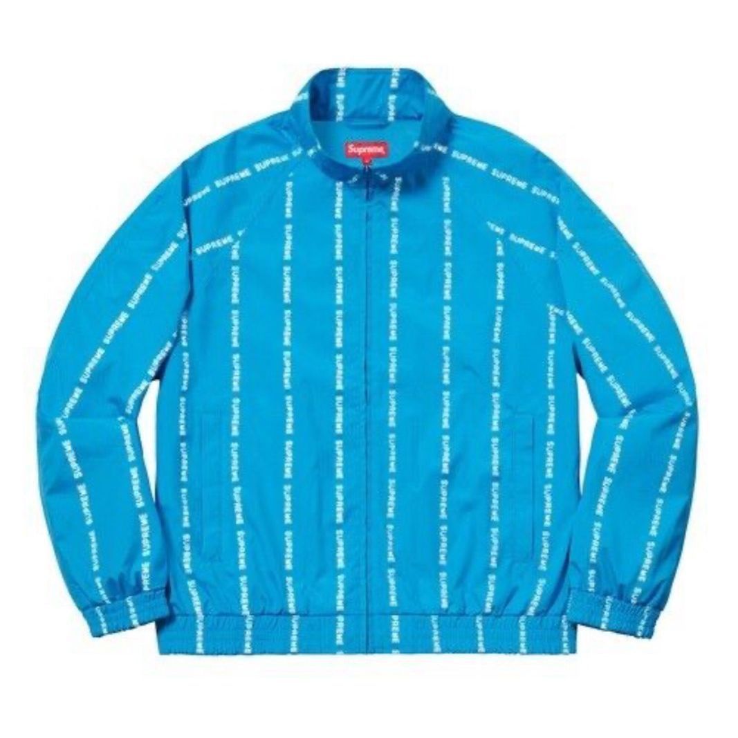 image of Supreme Reflective Text Track Jacket Men’S M | Streetwear Preppy Skater Fit in Blue (Size Medium)