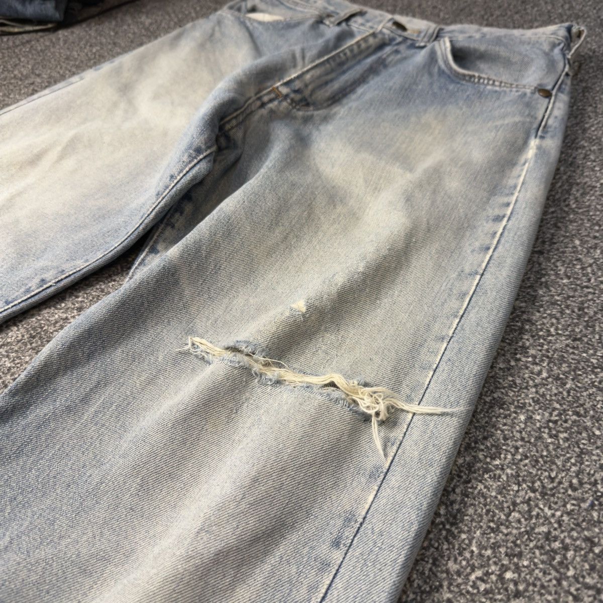 Denim & Co. Vintage 80s Selvedge Japanese Denim Wrangler Faded Wide Leg Size 28" / US 6 / IT 42 - 6 Thumbnail