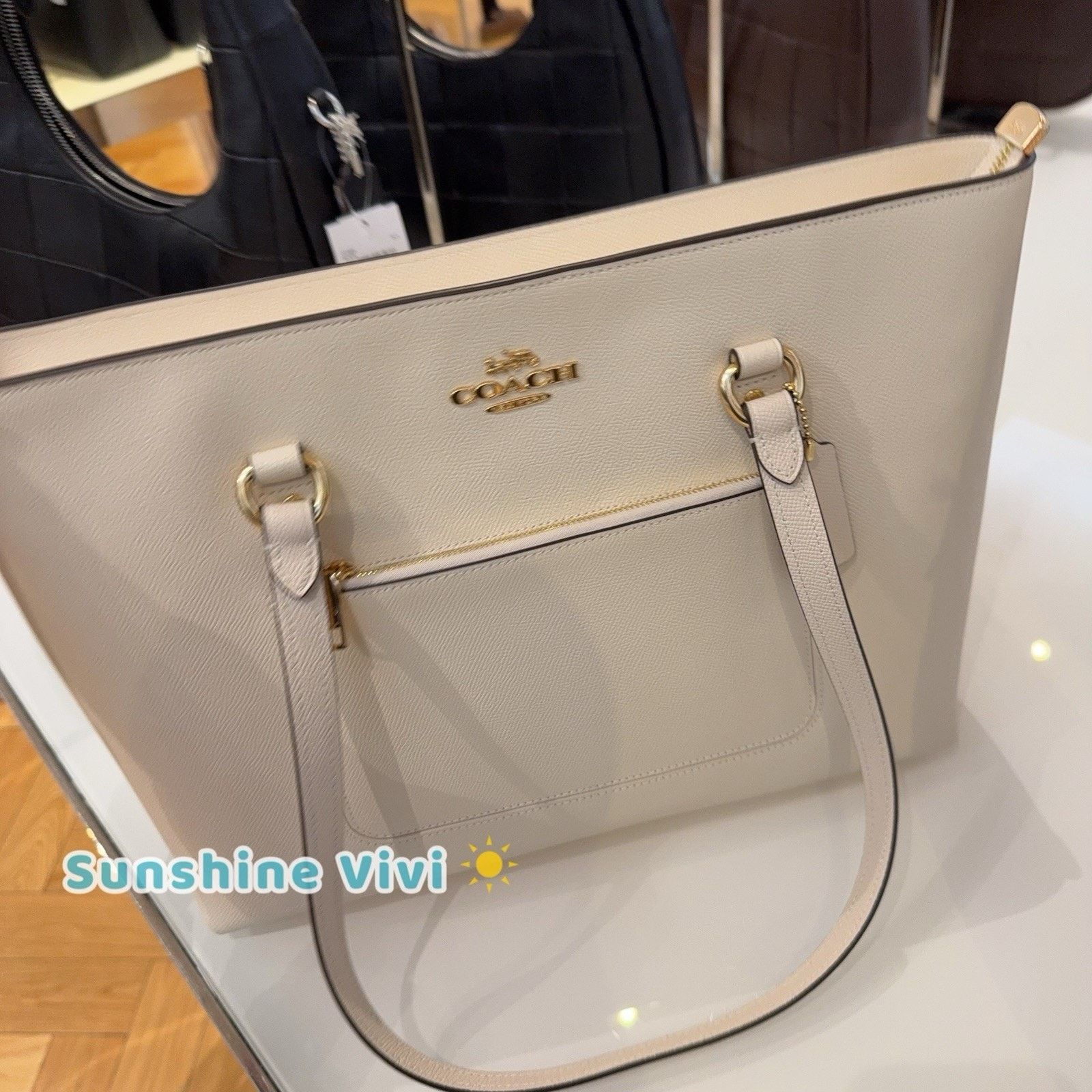 Coach NWT COACH CCD71 Station Tote Bag Crossgrain leather Chalk Size ONE SIZE - 2 Thumbnail