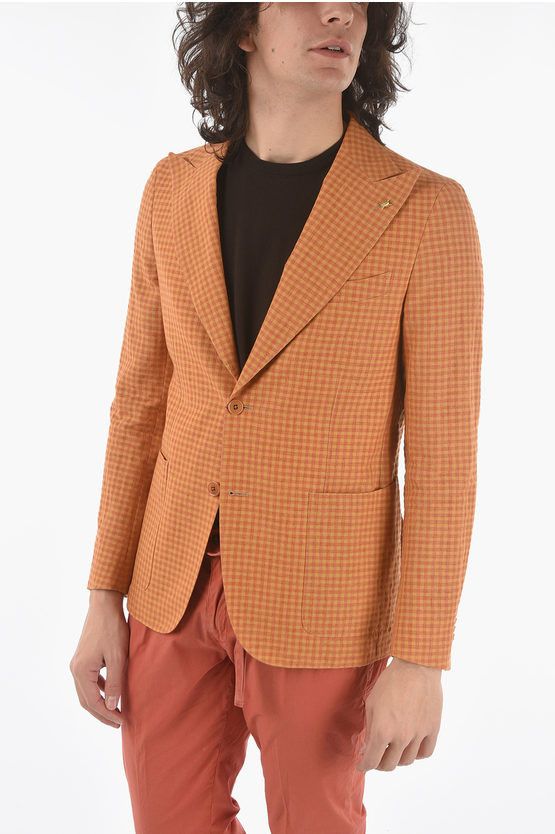 CC COLLECTION gingham checked side vents peak lapel REWARD 2