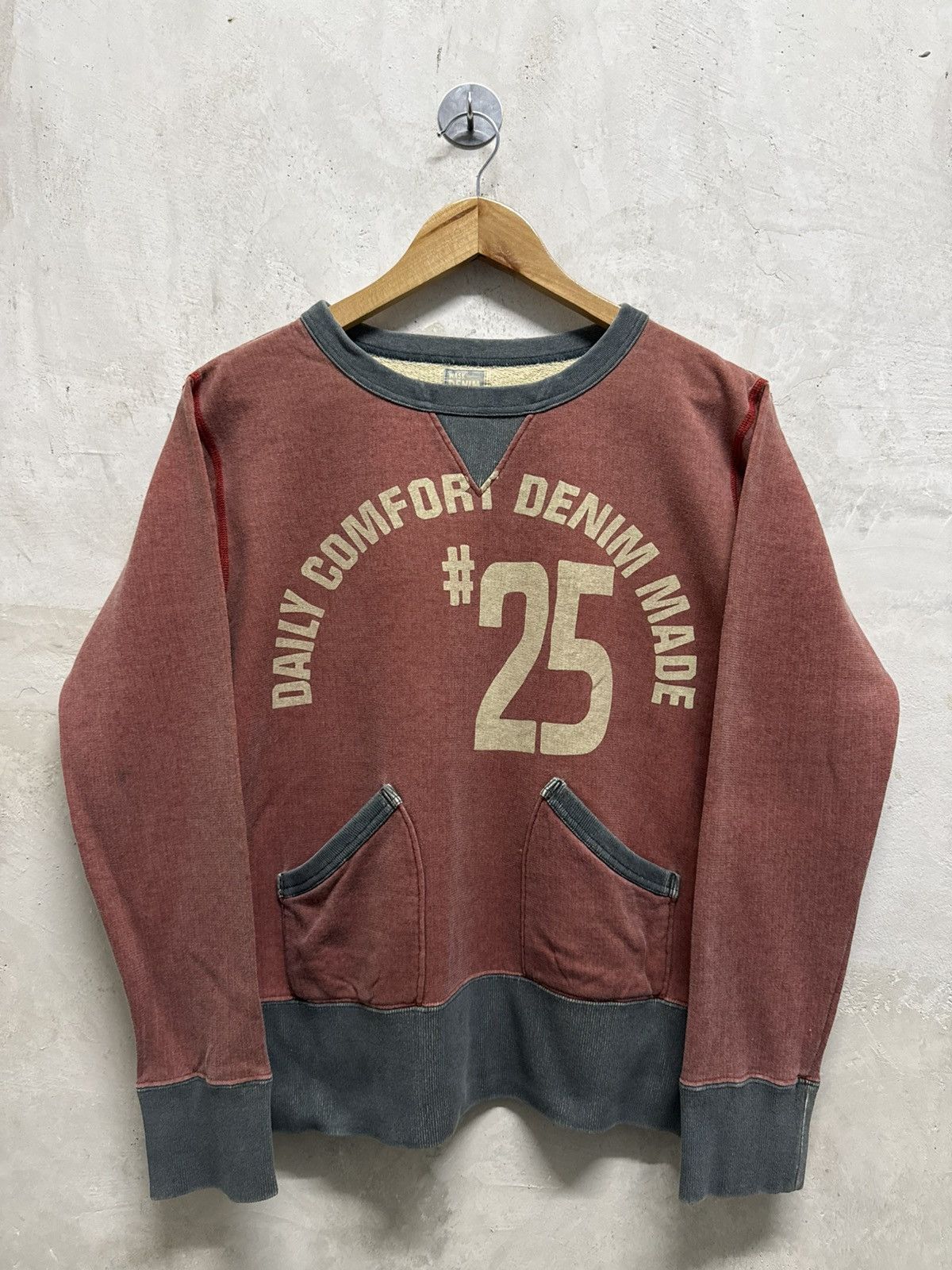 Japanese Brand 2000s Archive Wask Denim 40s Style Sweatshirt Size US S / EU 44-46 / 1 - 1 Thumbnail