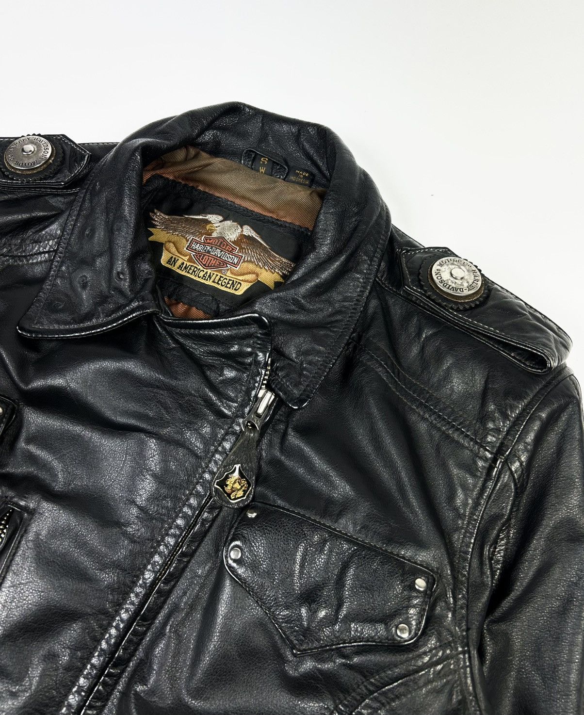 Harley Davidson × Vintage Harley Davidson vintage leather jacket Size S / US 4 / IT 40 - 6 Thumbnail