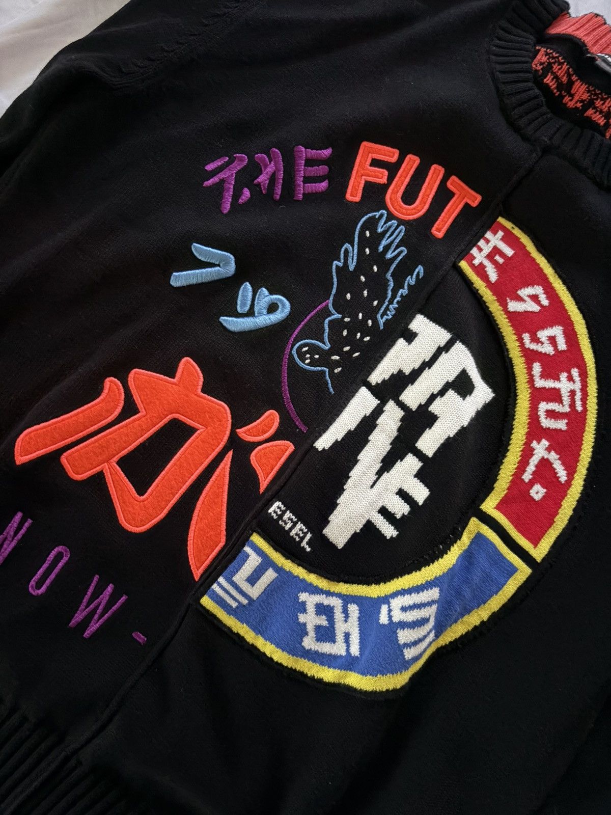 Black Embroidered/Knit Diesel Sweater