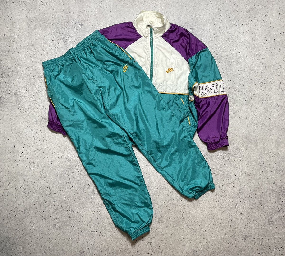 Nike × Streetwear × Vintage Vintage Rare 90s Nylon Retro Track Suit ...