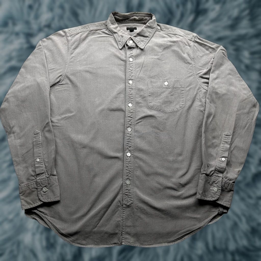 J.Crew VINTAGE? No. J.CREW Button-Down Long Sleeve Gray Casual Shirt Mens Large Cotton Pocket B8337 Size US L / EU 52-54 / 3 - 1 Thumbnail