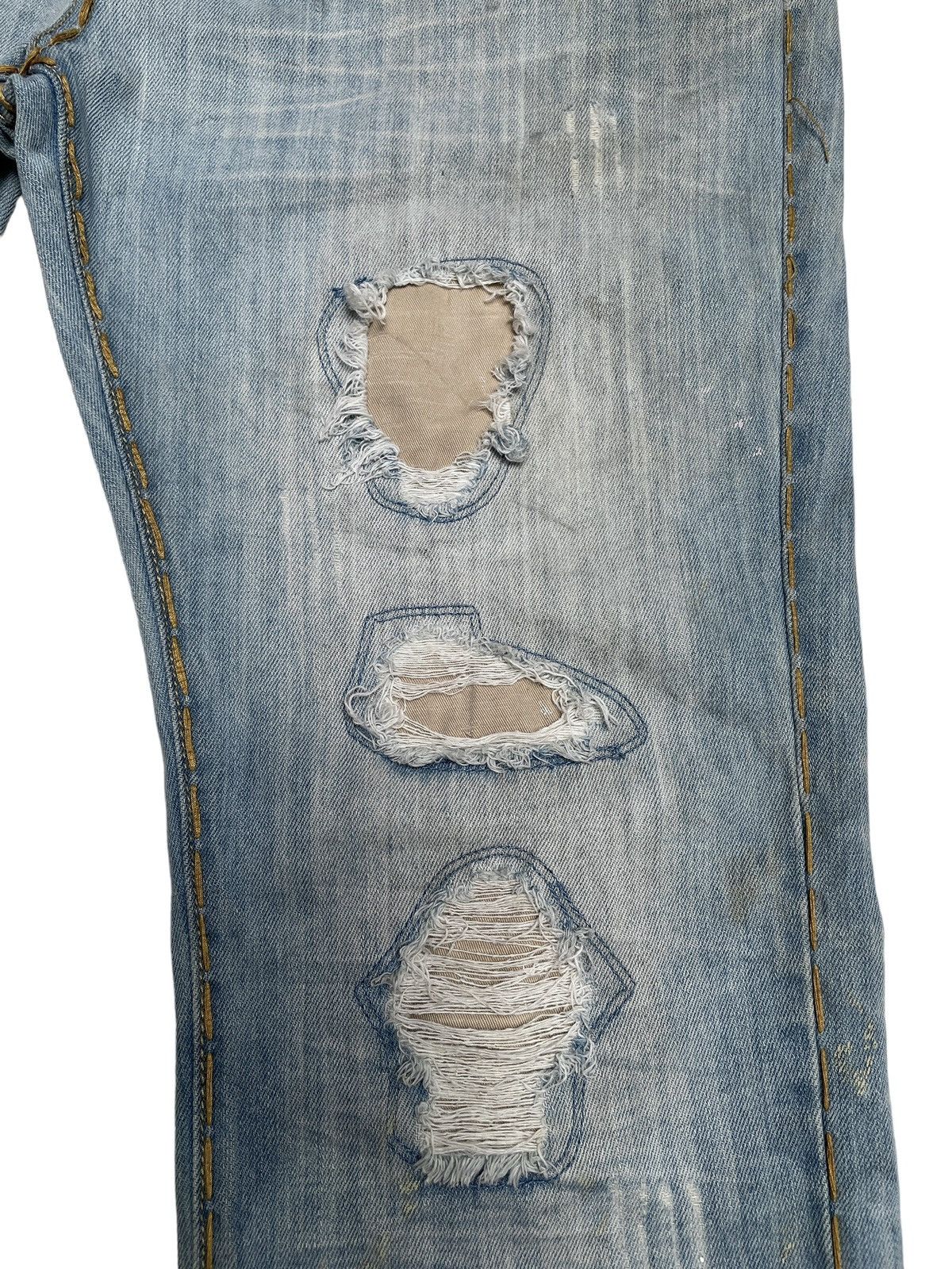 If Six Was Nine × Japanese Brand Rare Design Vintage Brand R.Sole Ripped Baggy Jeans 2000s Size US 37 - 5 Thumbnail