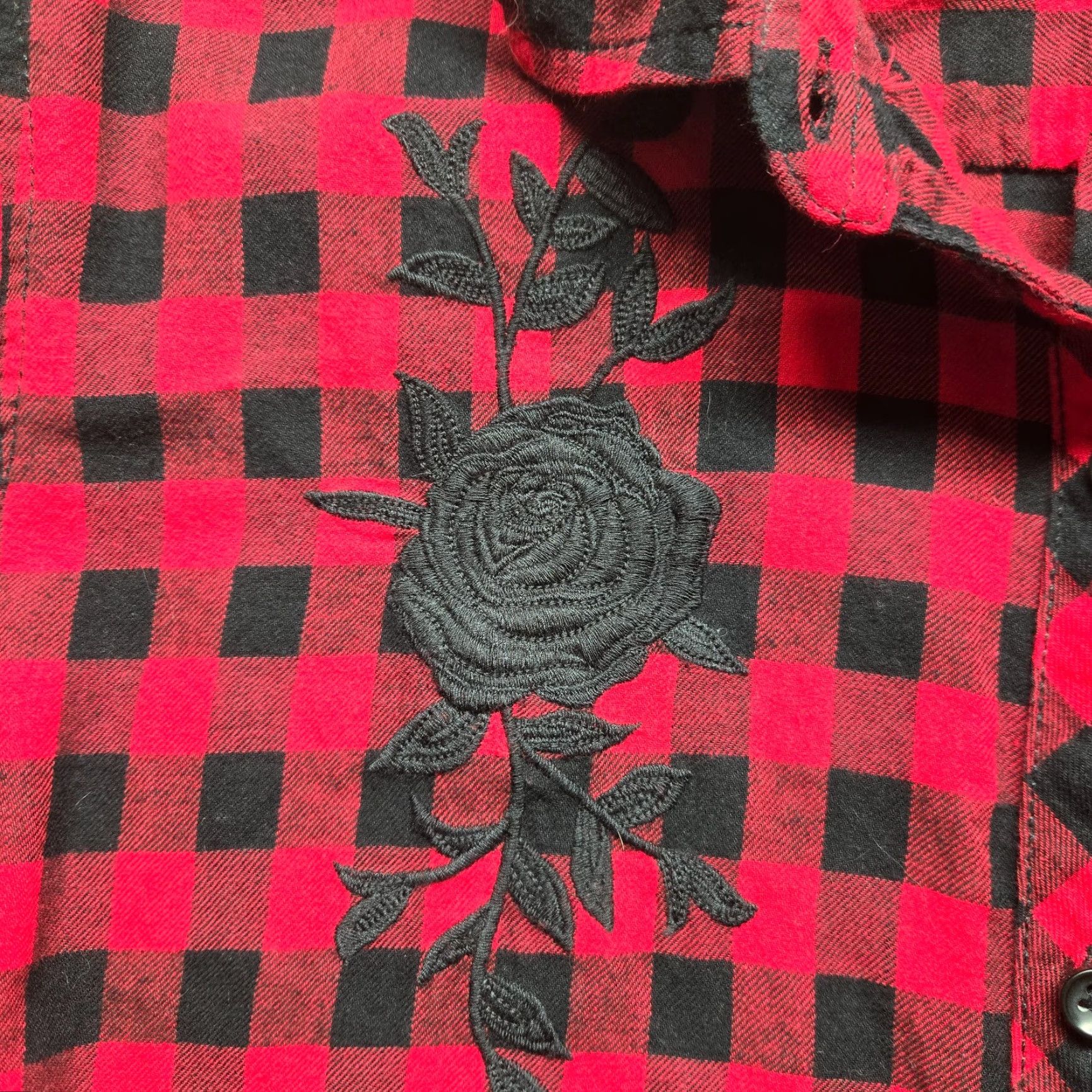 Faded Glory Faded Glory Shirt Button-Up Plaid Red Buffalo Collared Embroidered Chest Pocket 2XL Size XXL / US 16-18 / IT 52-54 - 3 Thumbnail