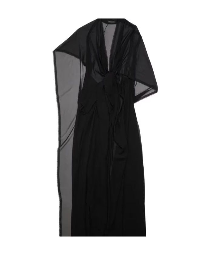 Balenciaga o1bcso1str1124 Fabric Cut Dress in Black Size XS / US 0-2 / IT 36-38 - 1 Thumbnail
