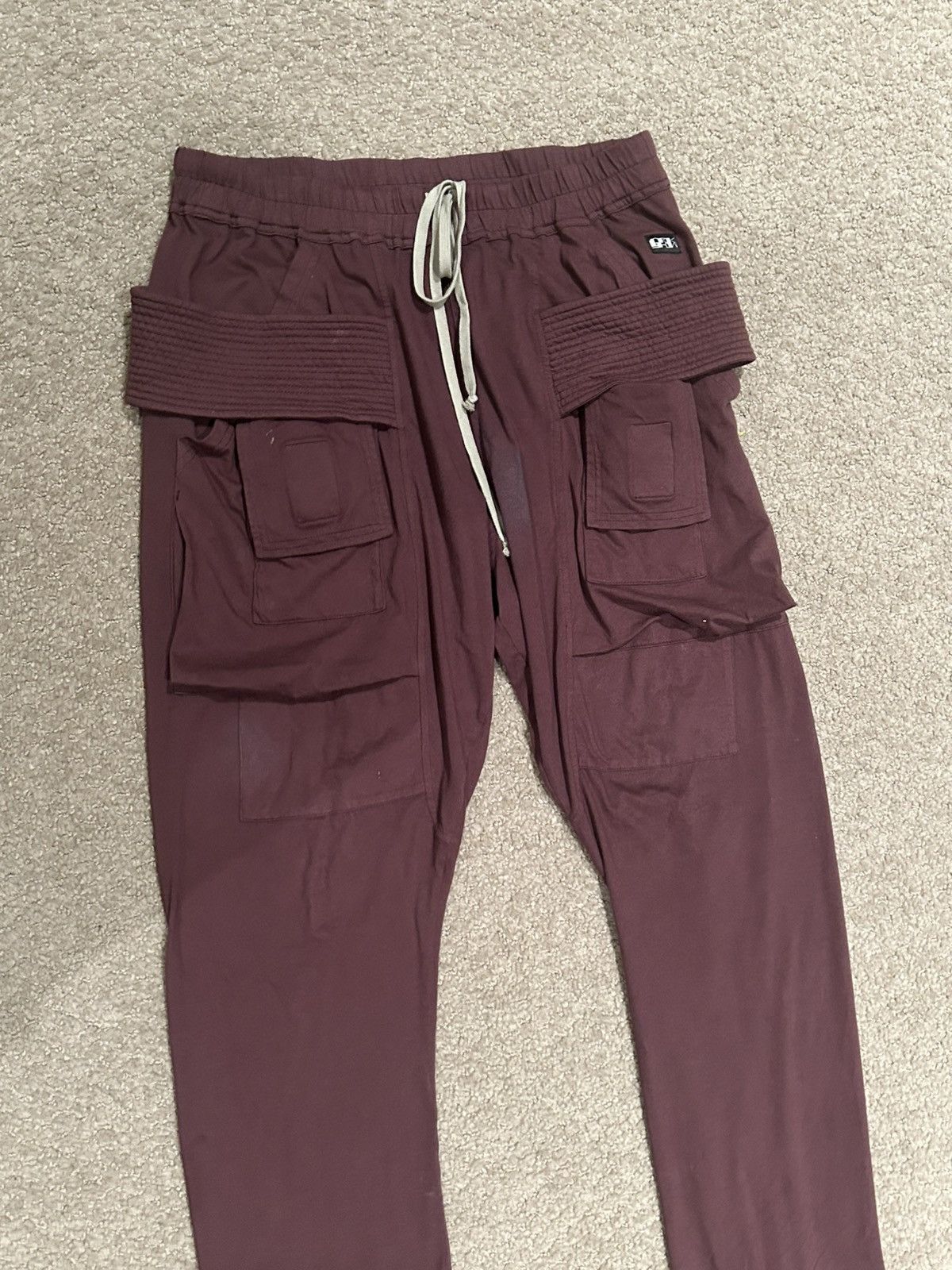 Rick Owens Rick owen’s drkshdw creatch cargo sweatpants burgundy Size US 34 / EU 50 - 2 Thumbnail