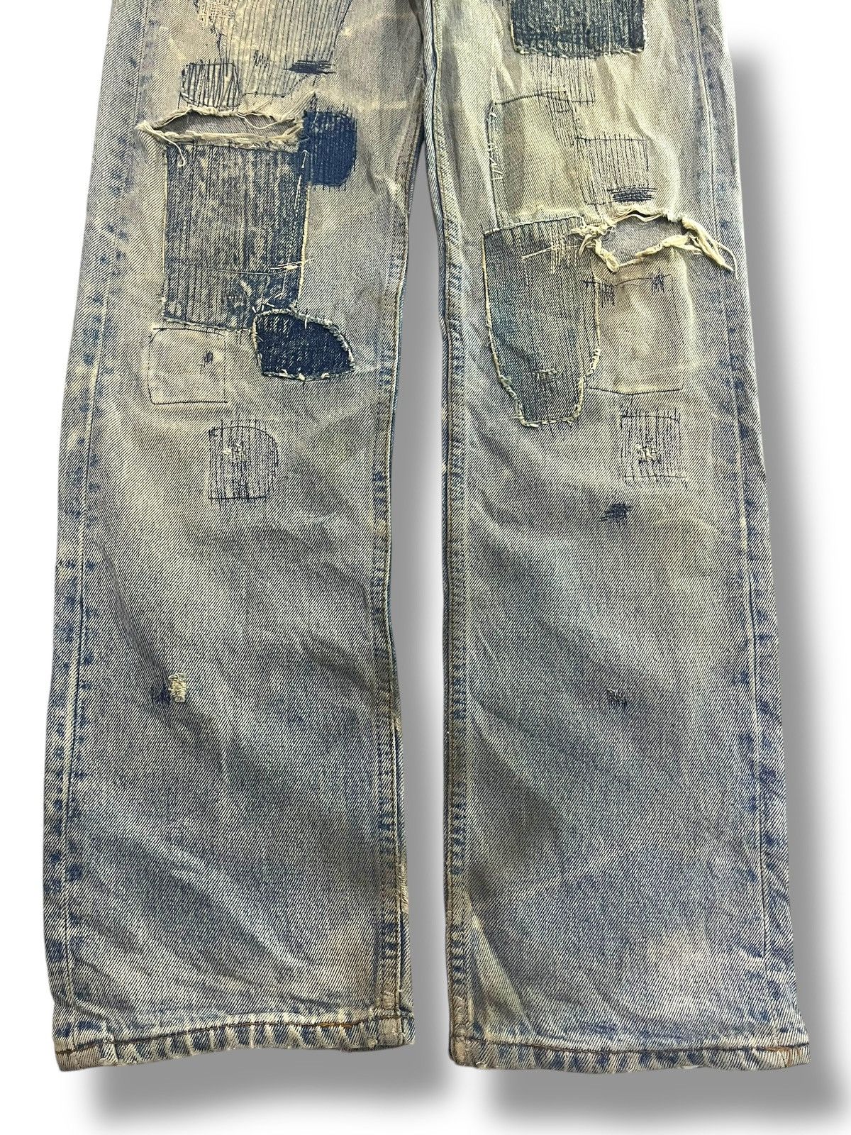 Levi's GRUNGE🤘🏼 VINTAGE LEVIS ARTE POVERA PATHWORK DISTRESSED DENIM Size US 29 - 4 Thumbnail