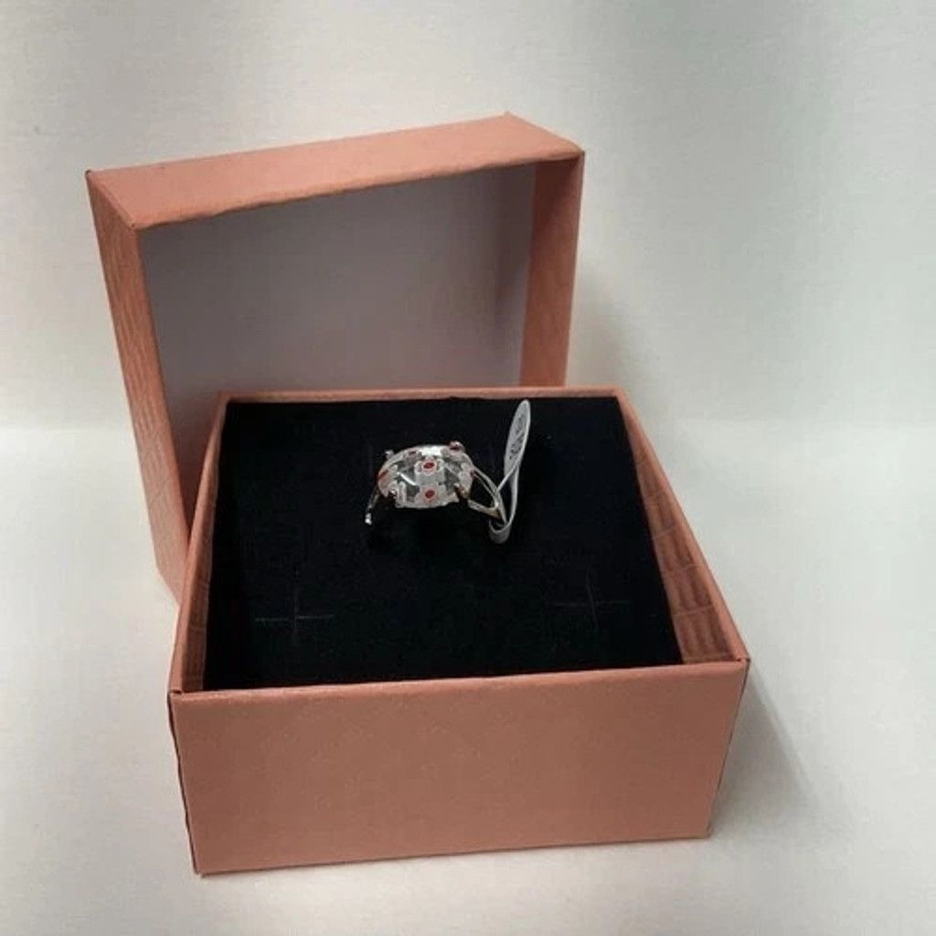 The Unbranded Brand NWT Summer Floral Glass Ring SilverTone Clear Glass Women 20 Size ONE SIZE - 8 Thumbnail