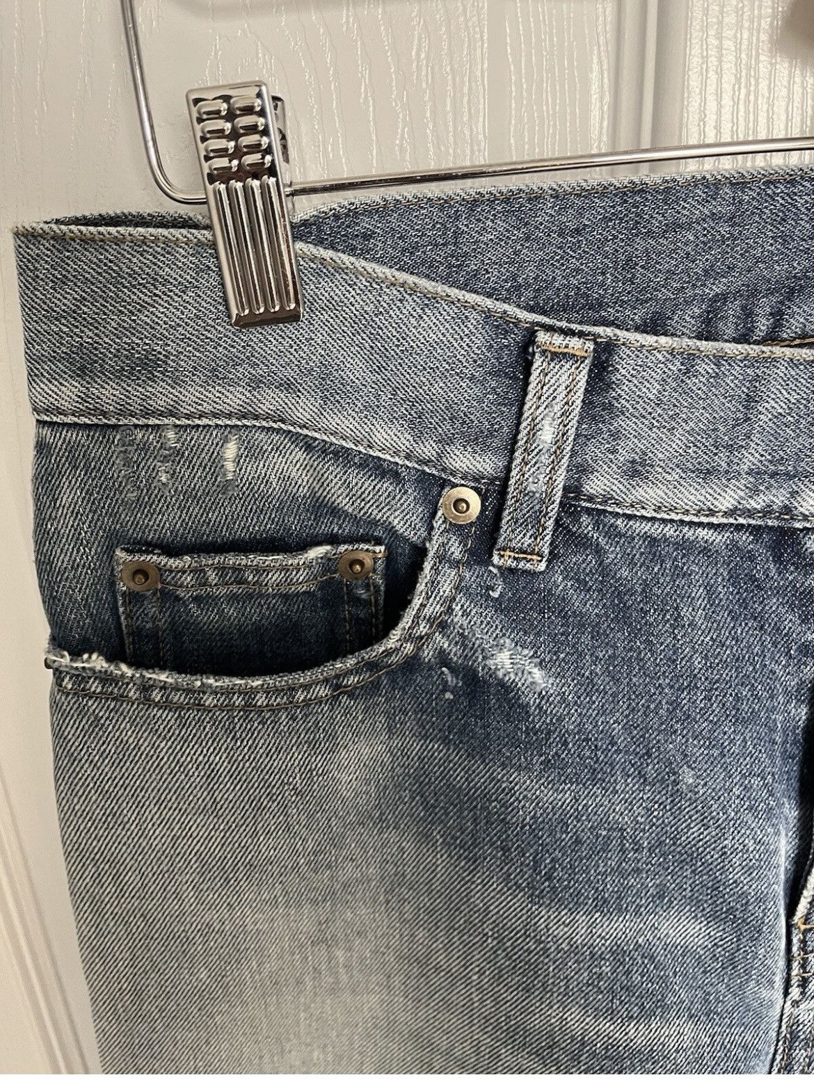 Saint Laurent Paris Saint Laurent Men Jeans Stonewash Distressed Size 29 D02 Size US 29 - 3 Thumbnail