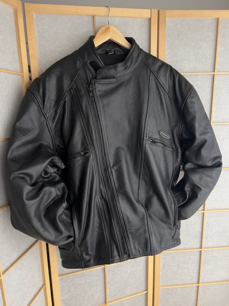 If Six Was Nine Crazy! Vintage 2000s biker racing leather bomber jacket boxy Size US XL / EU 56 / 4 - 19 Thumbnail
