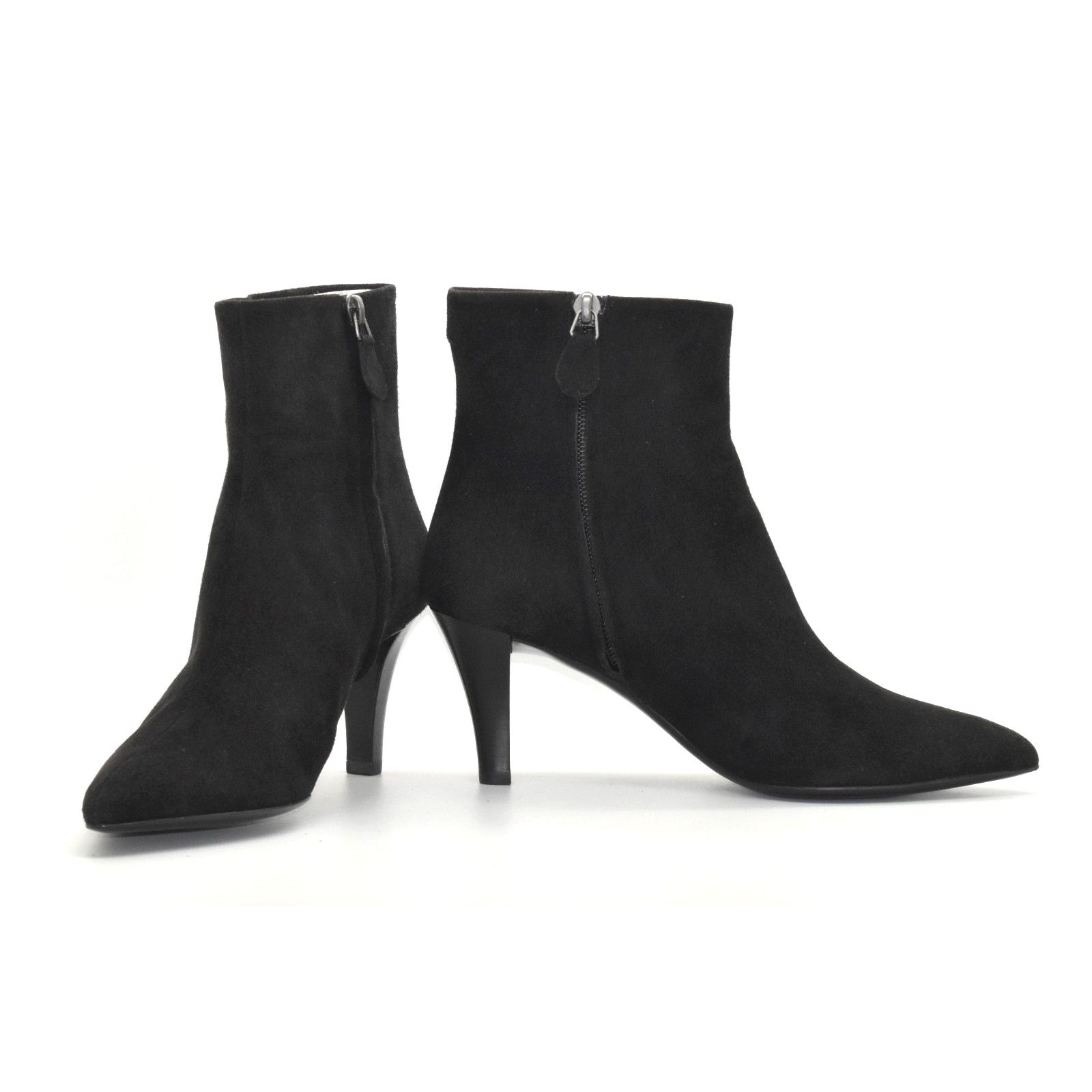 Stuart Weitzman SALVATORE FERRAGAMO Black Suede Pointed Toe Ankle Boots Sz 7 Size US 7 / IT 37 - 2 Thumbnail