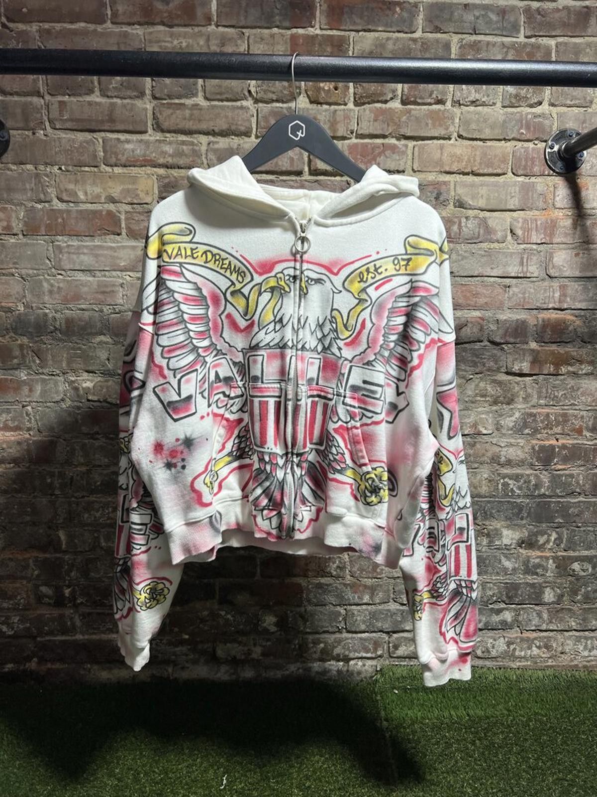 Vale Vale Forever Flag Airbrush Zip-Up Hoodie Sz. M Size US M / EU 48-50 / 2 - 1 Thumbnail