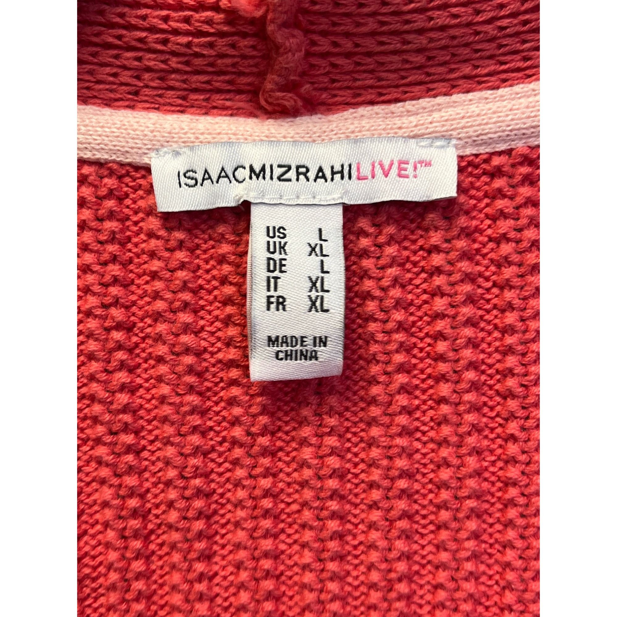 Isaac Mizrahi IssacMizrahiLive womens Coral Cropped Knit Cardigan Size L S Size L / US 10 / IT 46 - 3 Thumbnail