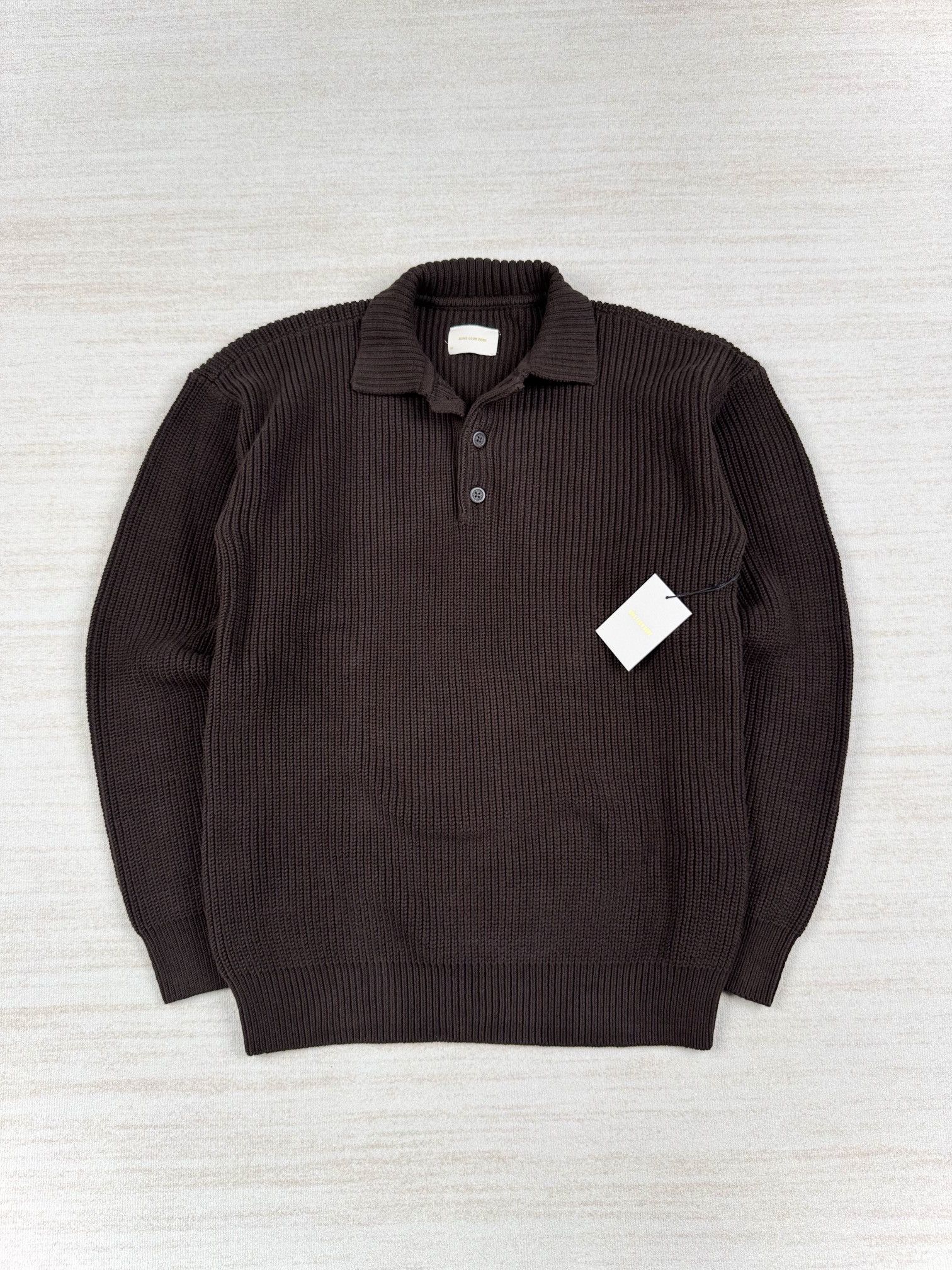 Pre-owned Aimé Leon Dore New With Tag Aime Leon Dore Shaker Stitch Polo In Brown