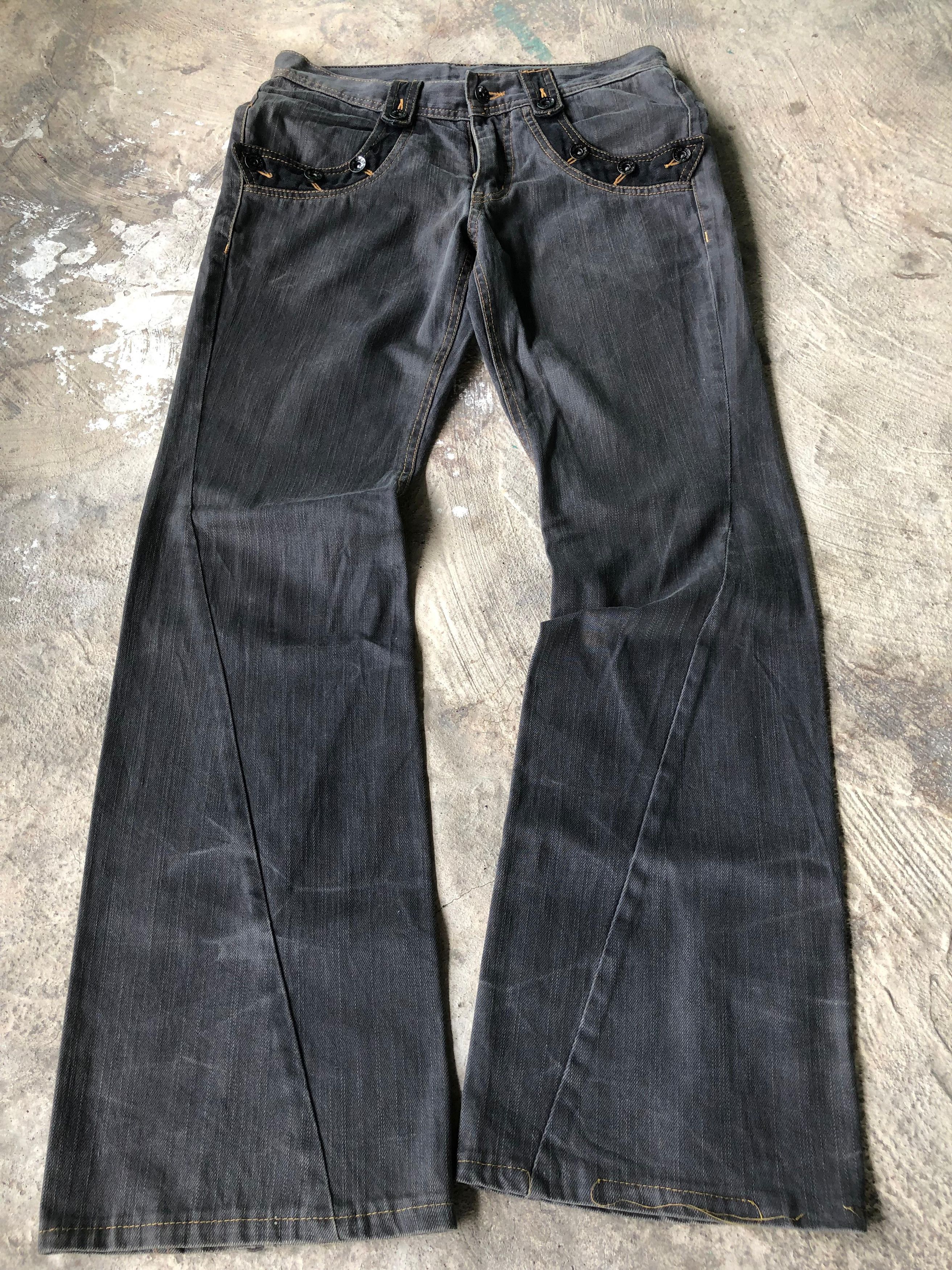 If Six Was Nine × KMRii × Le Grande Bleu (L.G.B.) Semantic Design Smokin Flared Jeans Size US 31 - 1 Thumbnail