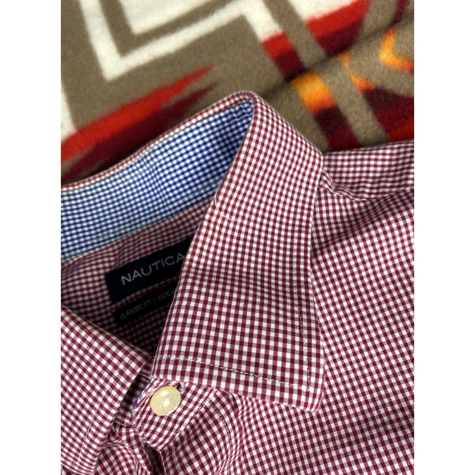 Nautica Nautica Dress Shirt Men Red Checkered 2XL 17 34/35 See Description Mens Red Checks Shirt Size 48R - 4 Thumbnail
