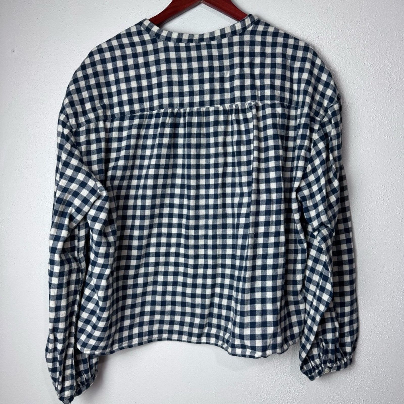 Gap GAP Blue & White Check Button Front Blouse Women's Size XL Size XL / US 12-14 / IT 48-50 - 10 Thumbnail