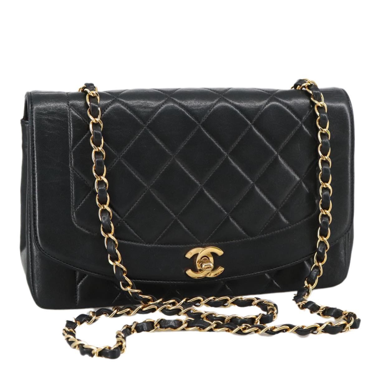 Chanel Diana Black Leather Shoulder Bag (Pre-Owned) Size ONE SIZE - 1 Thumbnail
