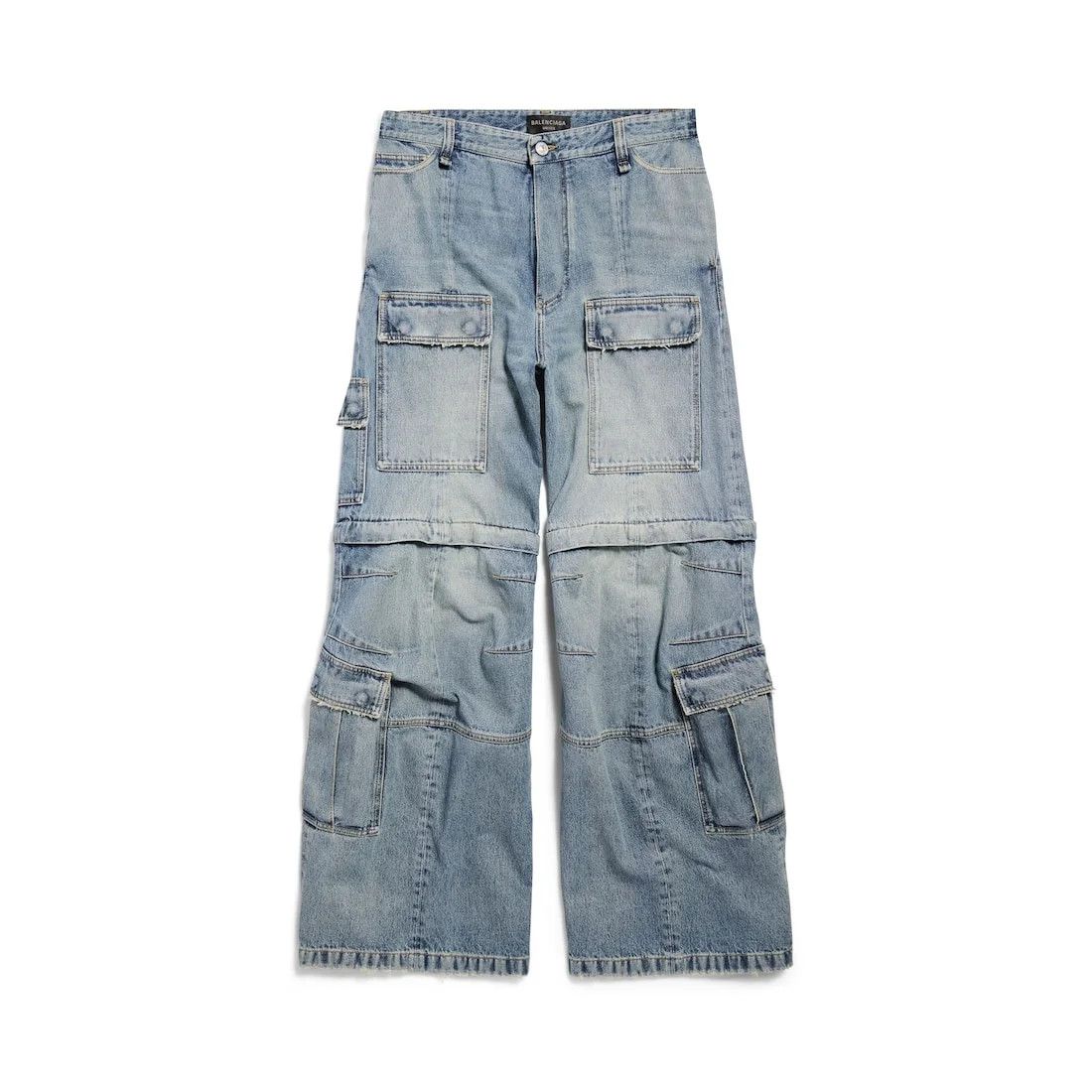 Balenciaga o1tr1nto0426 Flared Cargo Pants in Blue Size 26" / US 2 / IT 38 - 1 Thumbnail