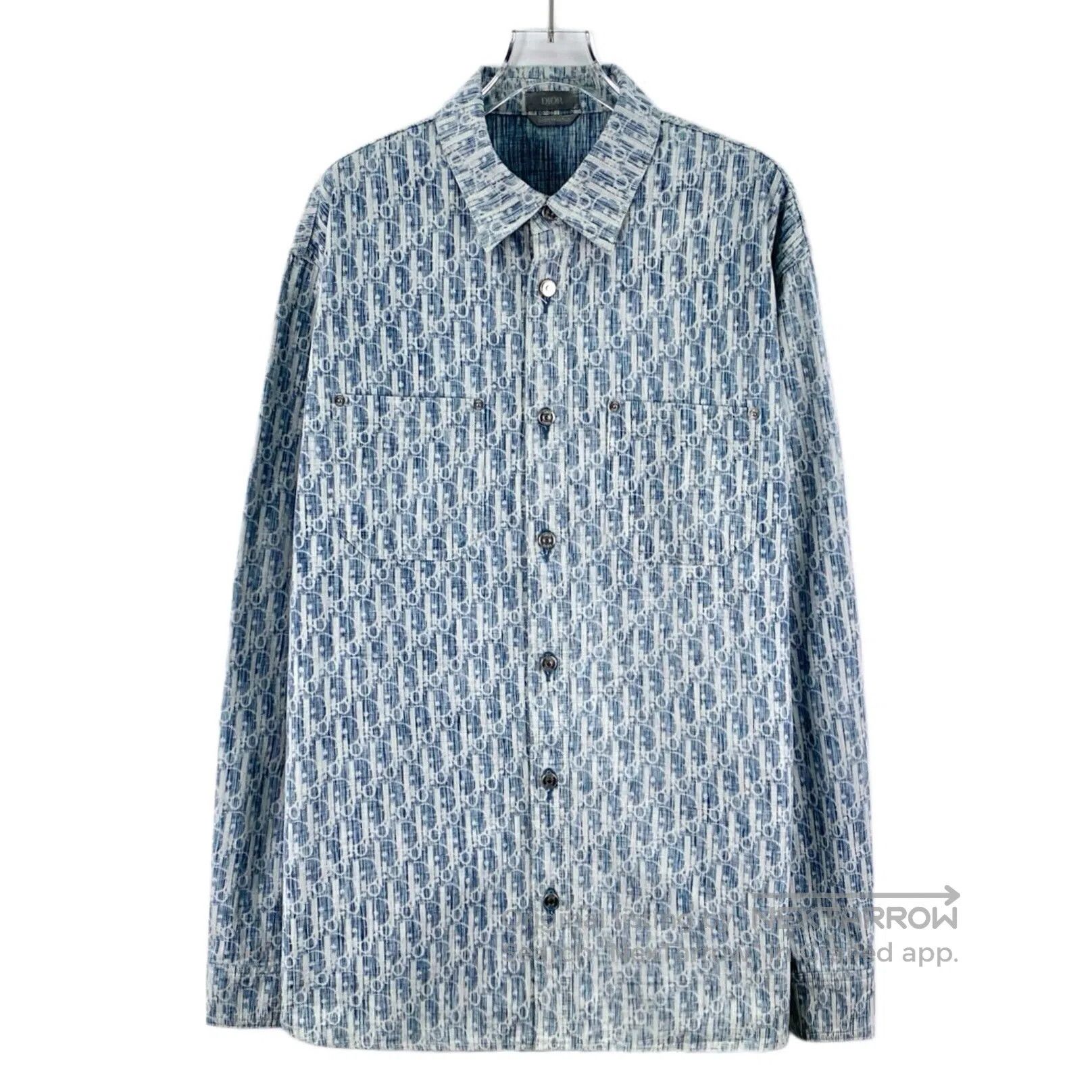 Dior Dior Dark Blue Logo Jacquard Full Print Cotton Collar Sing Size XS / US 0-2 / IT 36-38 - 1 Thumbnail