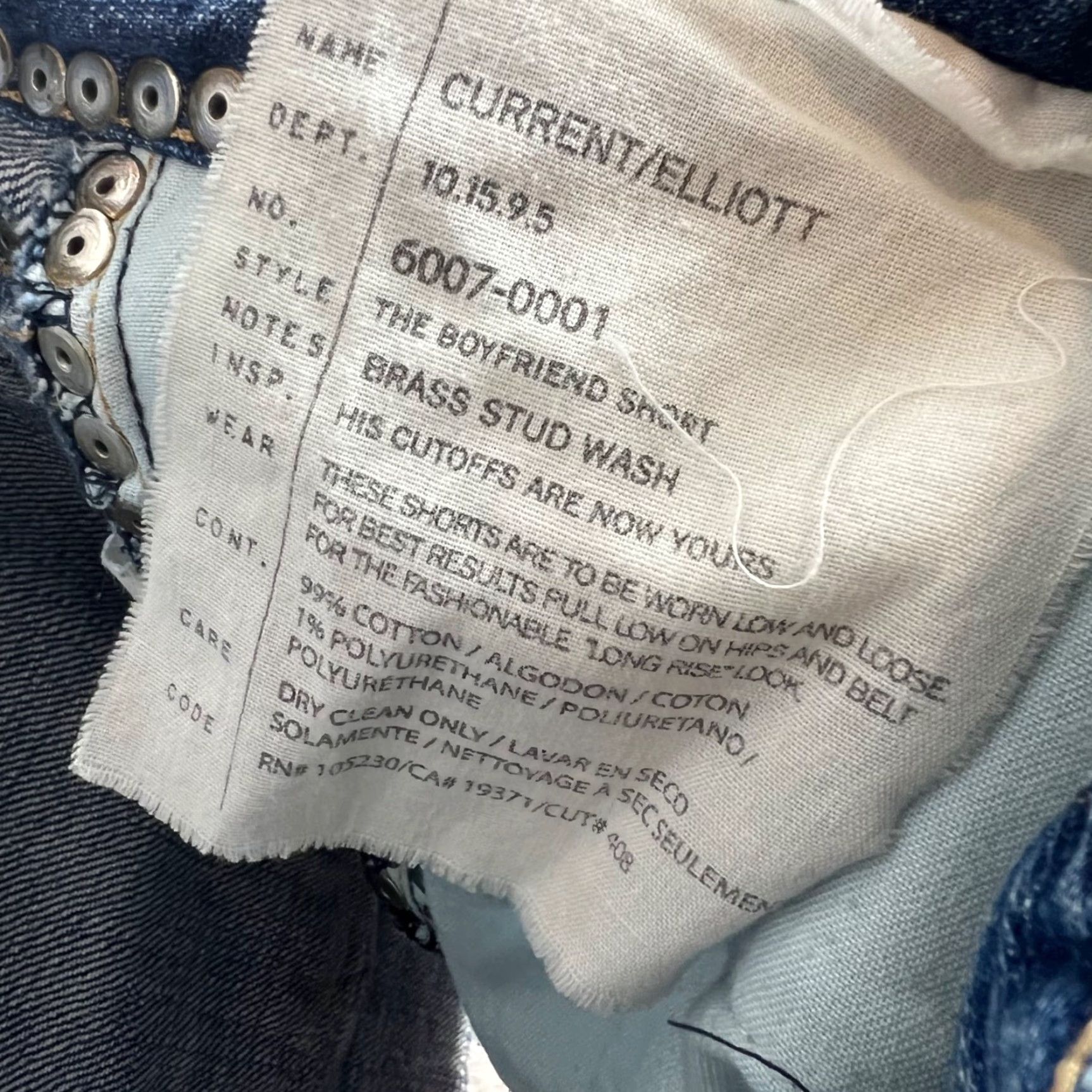 Vintage VINTAGE Current/Elliott Womens 26 Boyfriend Shorts Denim Blue Studded Slim Fit 30" W 1.5" Inseam Womens Size 26" / US 2 / IT 38 - 4 Thumbnail